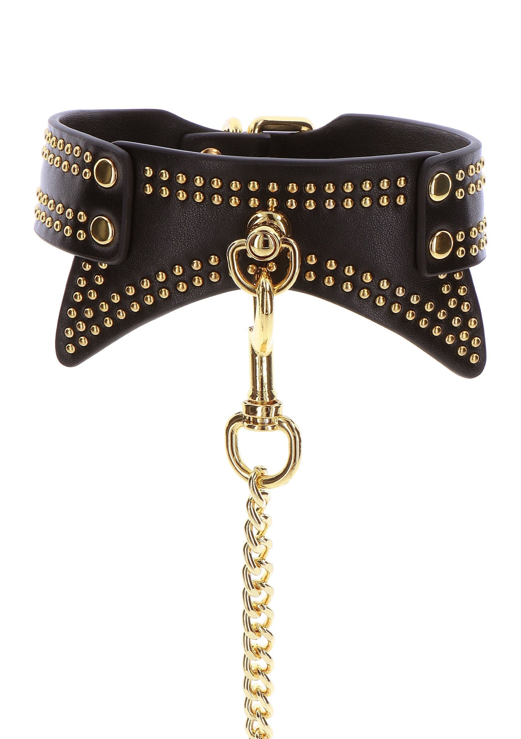 TABOOM | Vogue Studded Collar and Leash – Vegan Leather BDSM Set