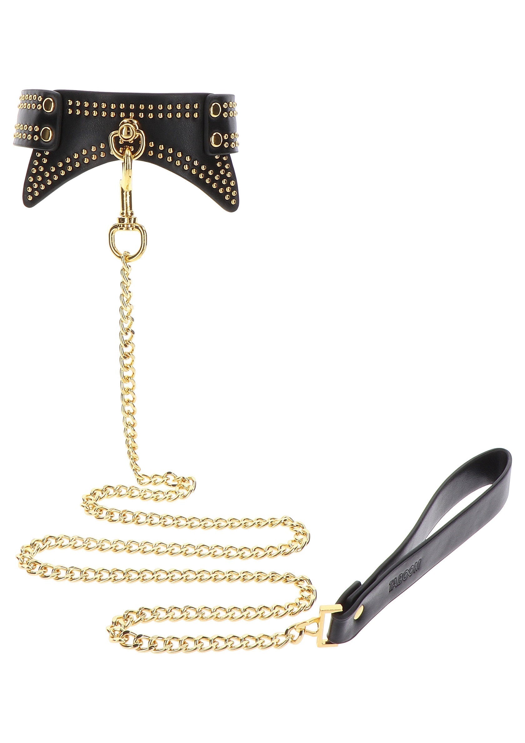 TABOOM | Vogue Studded Collar and Leash – Vegan Leather BDSM Set