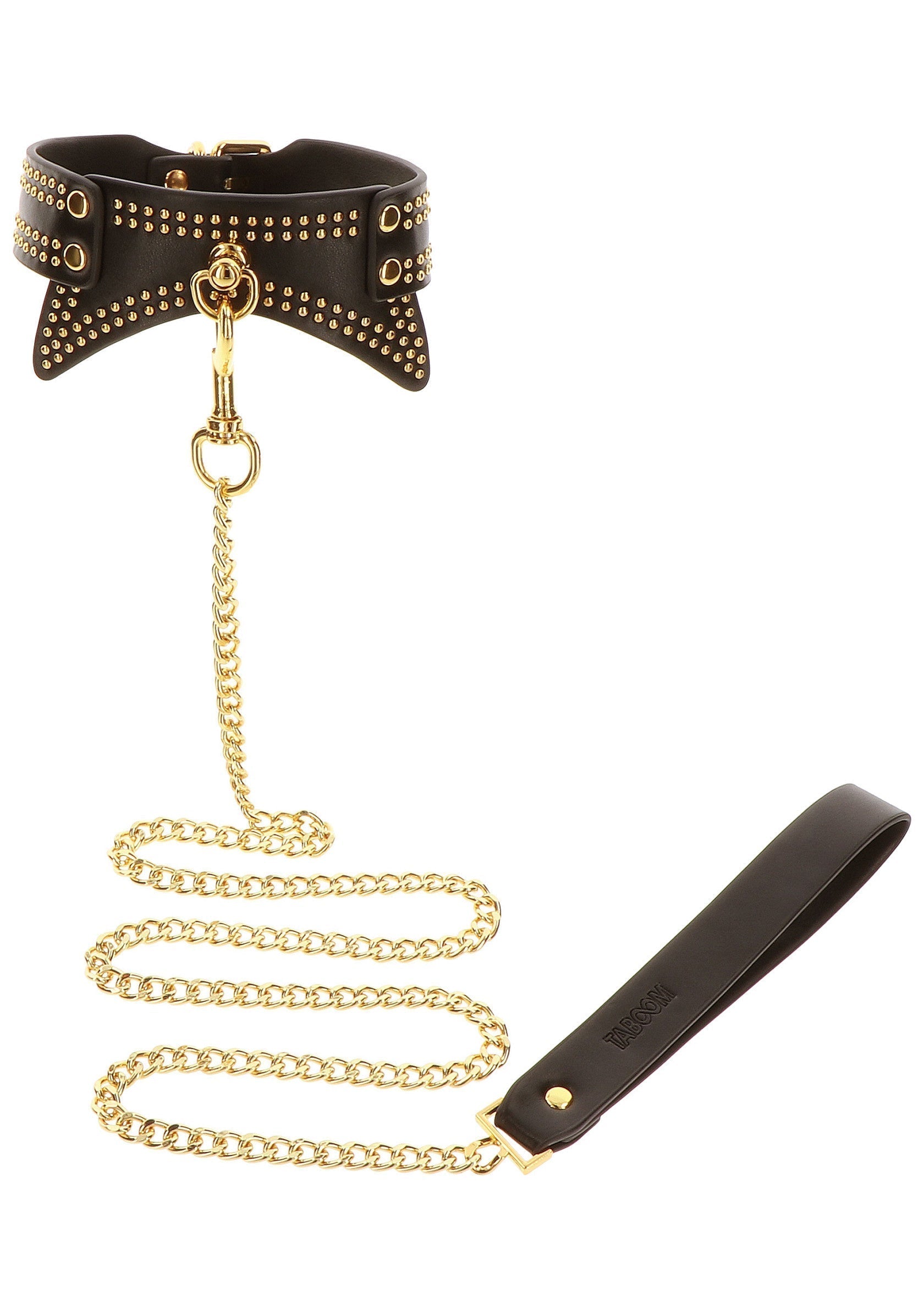 TABOOM | Vogue Studded Collar and Leash – Vegan Leather BDSM Set
