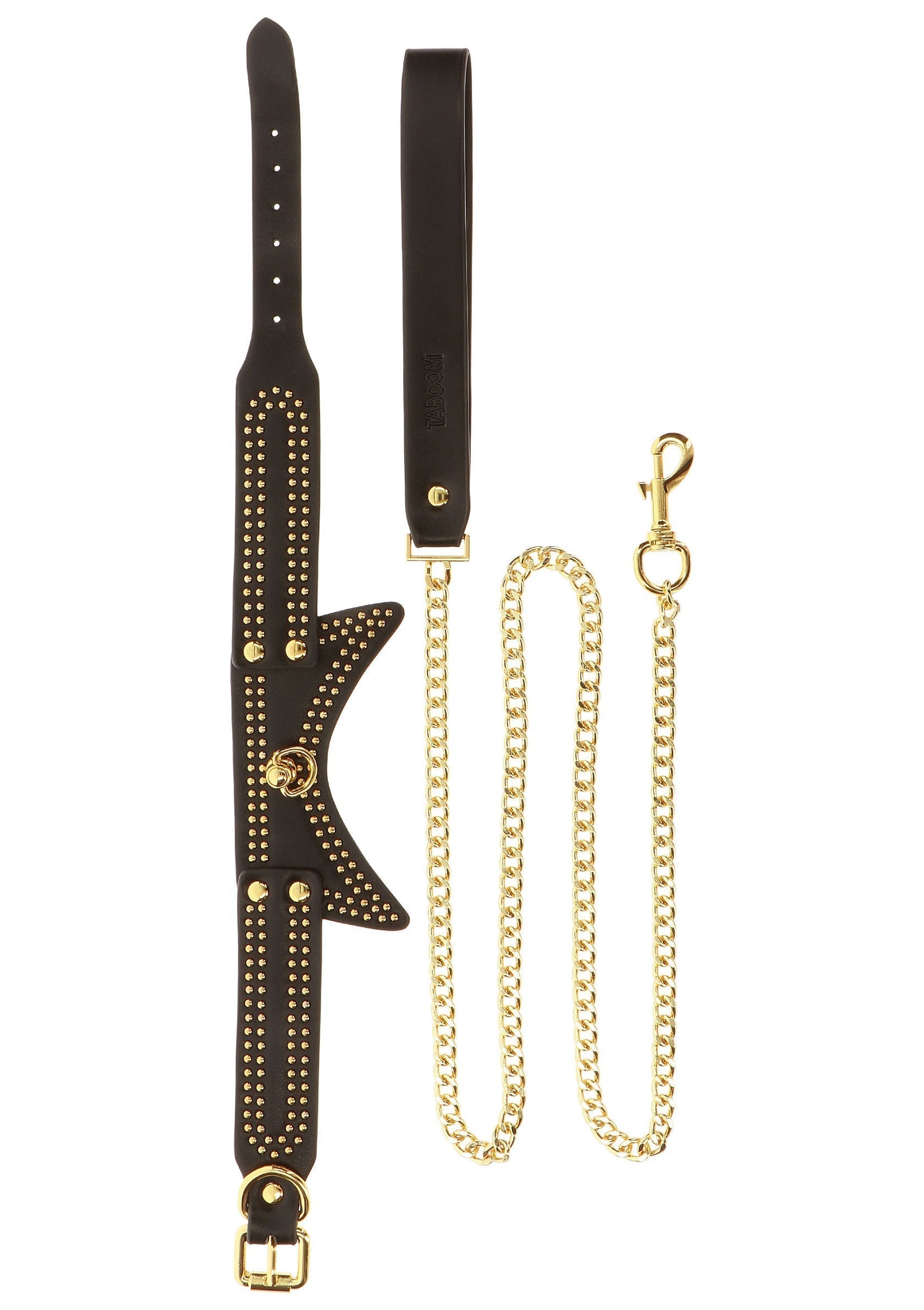 TABOOM | Vogue Studded Collar and Leash – Vegan Leather BDSM Set