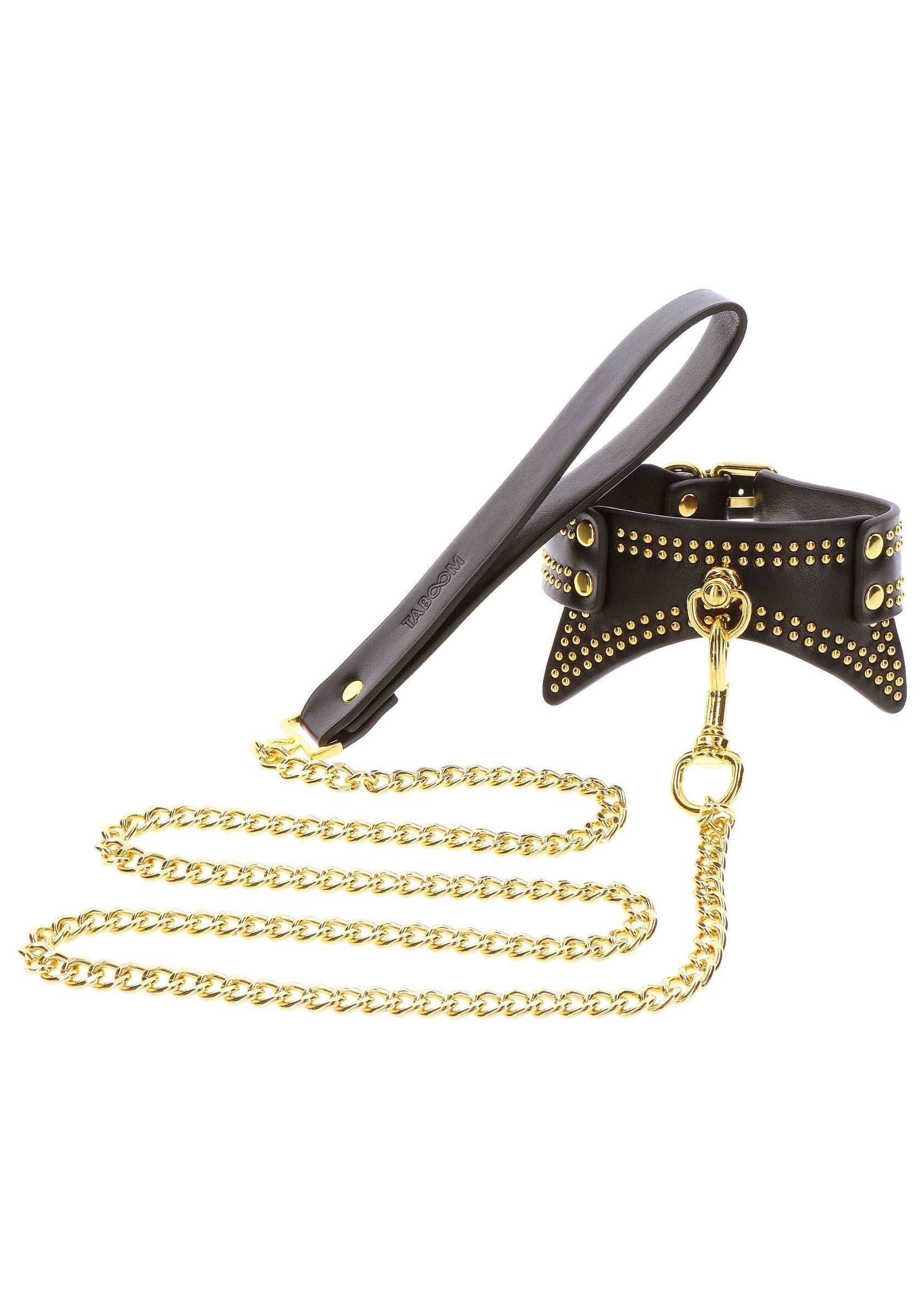 TABOOM | Vogue Studded Collar and Leash – Vegan Leather BDSM Set
