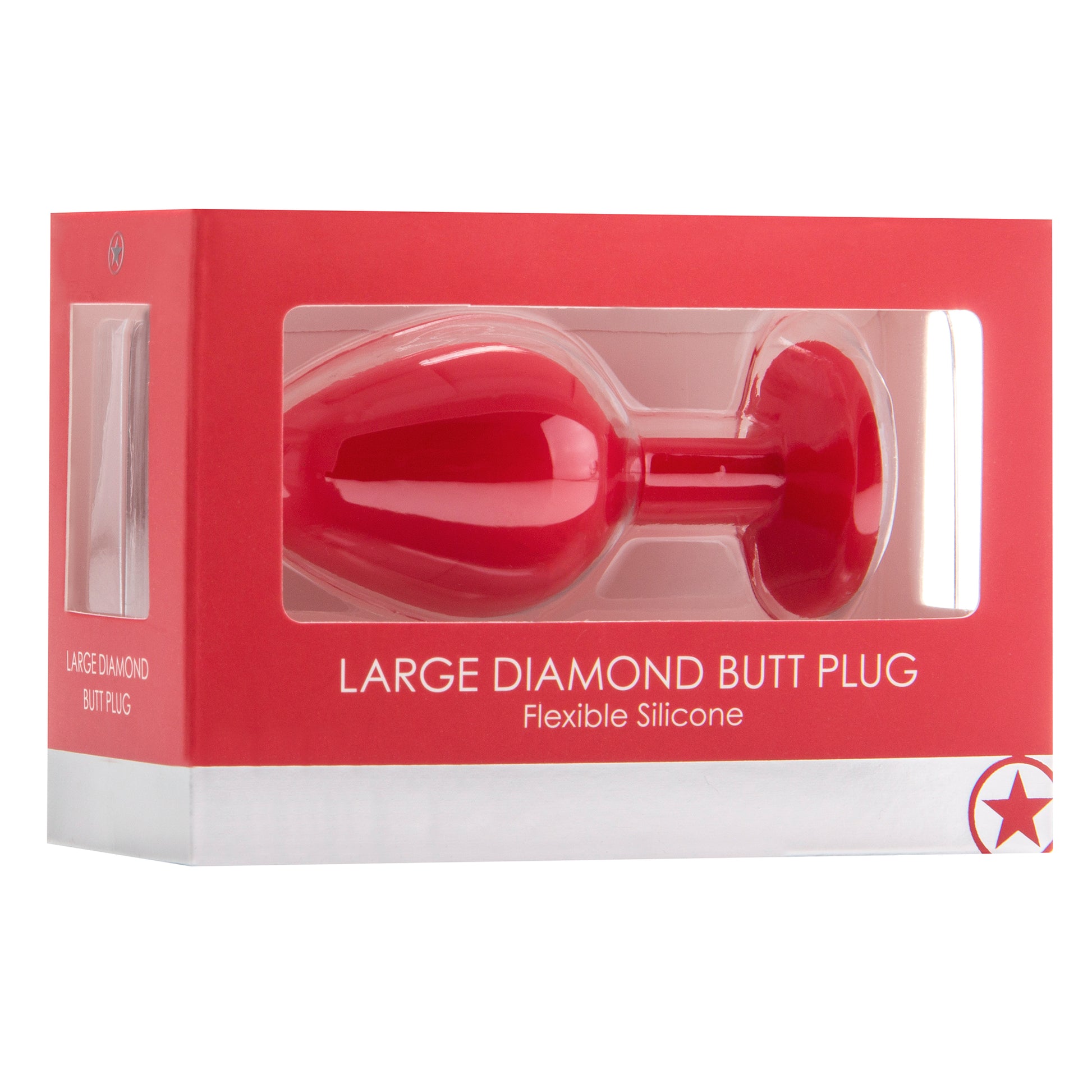 PLUG ANAL DIAMOND BUTT PLUG GRANDE ROJO