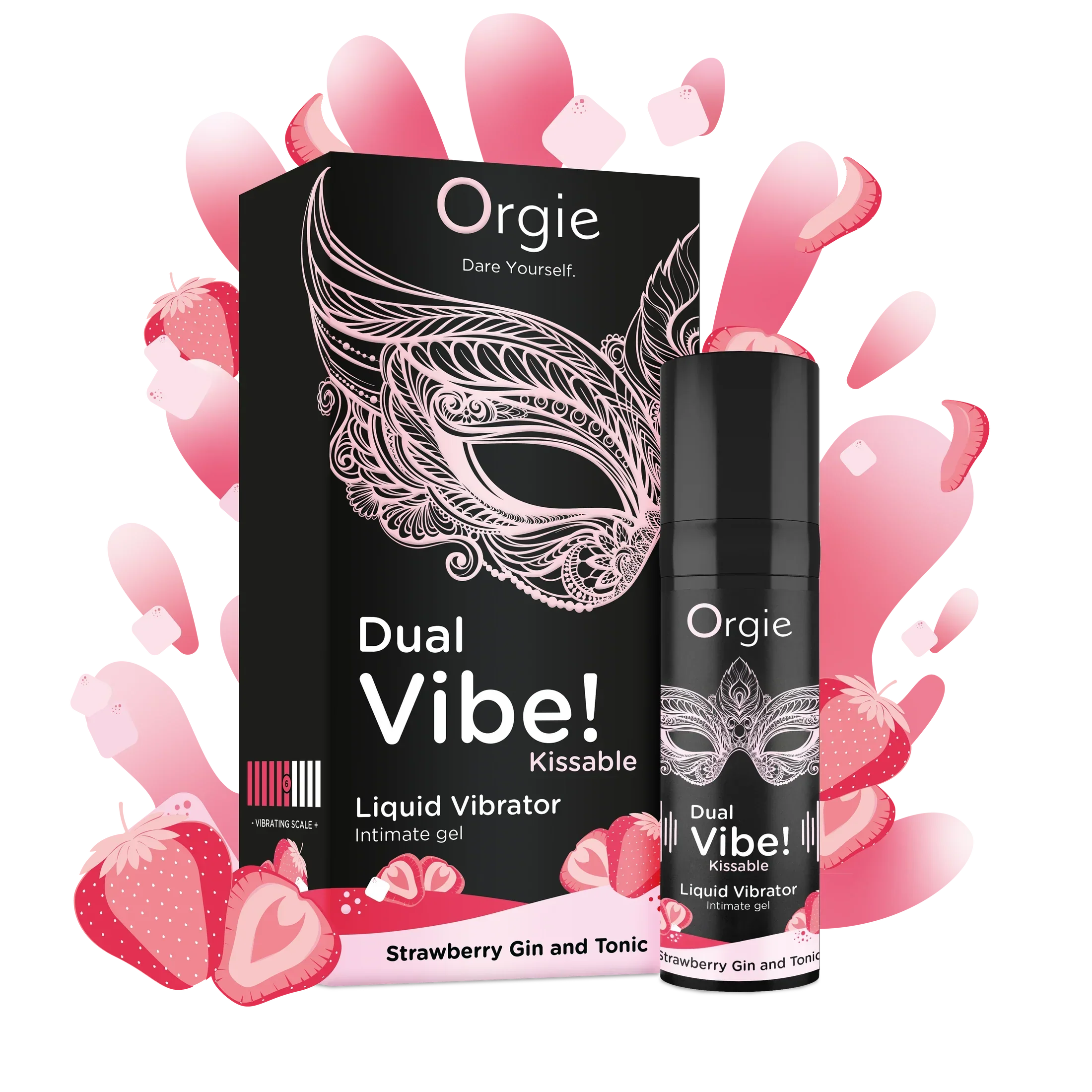ORGIE | Dual Vibe! Gin & Tonic Strawberry Kissable Vibrator Gel – Level 6