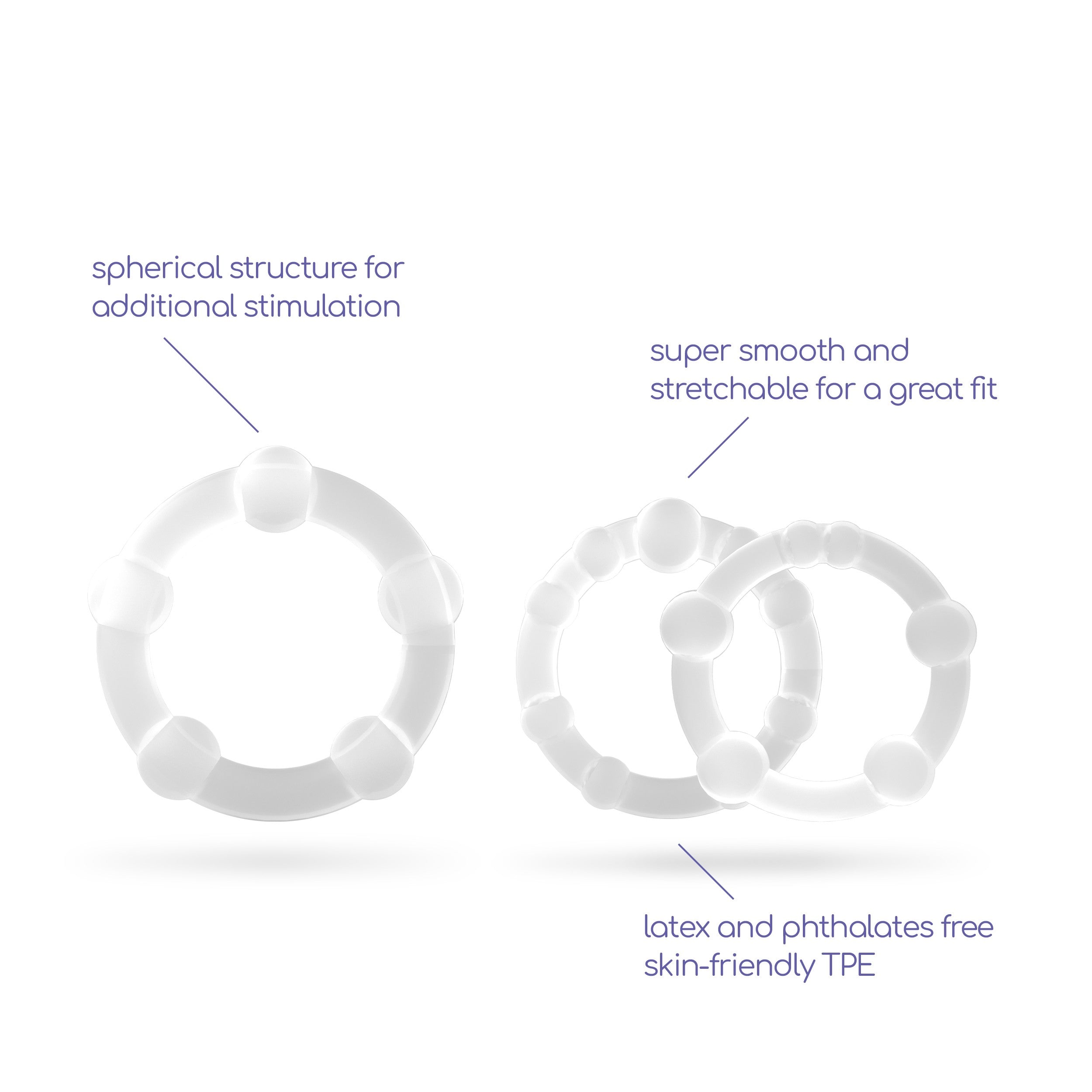 CRUSHIOUS | Triple Bead Cock Ring Set – 3 Sizes