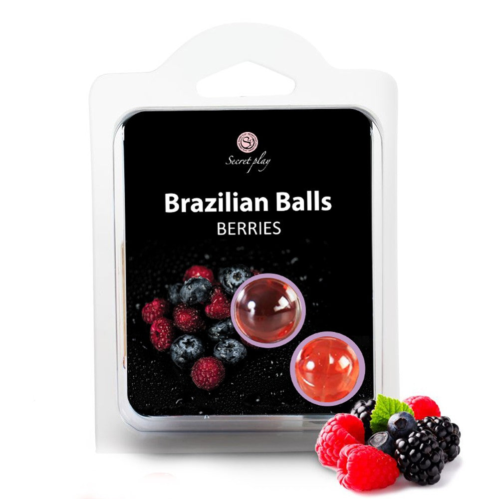 BOLAS LUBRICANTES BESABLES BRAZILIAN BALLS SABOR A FRUTAS DEL BOSQUE 2 X 4GR