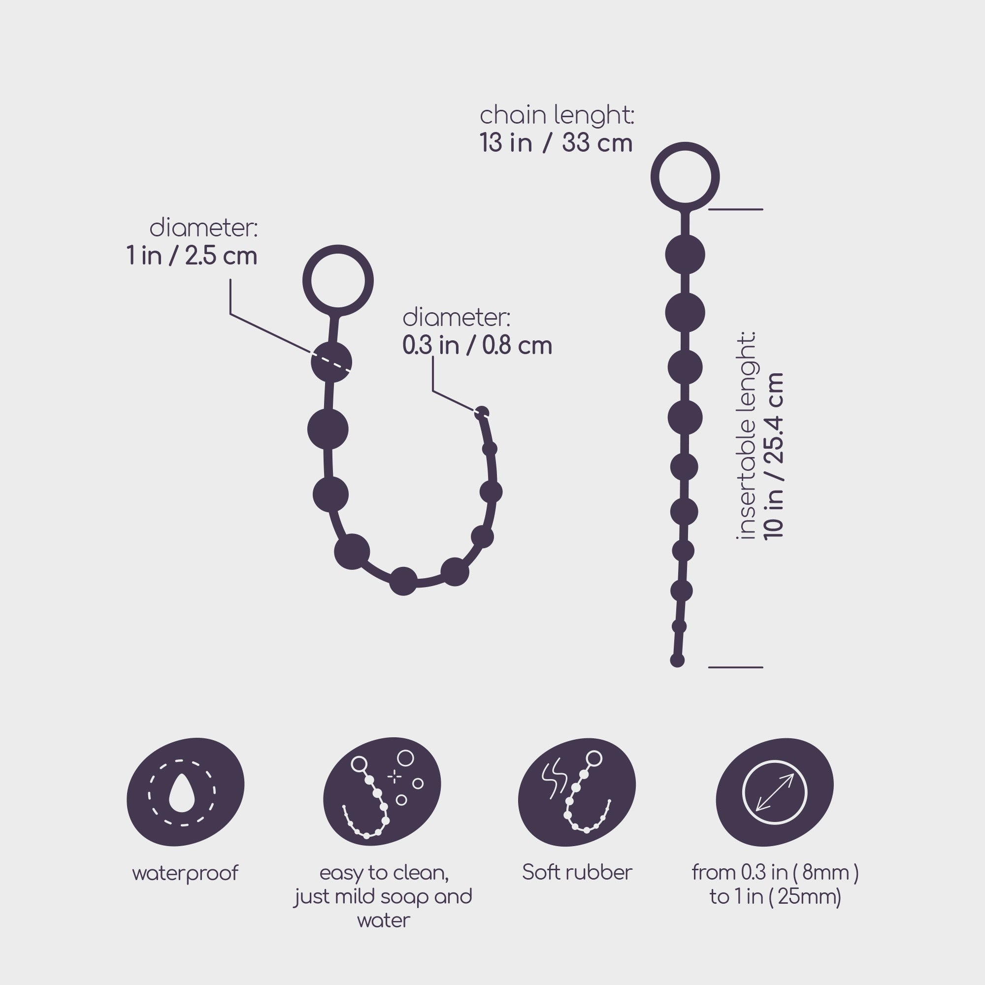 CRUSHIOUS | Anal Bead Chain – 10 Graduated Silicone Beads