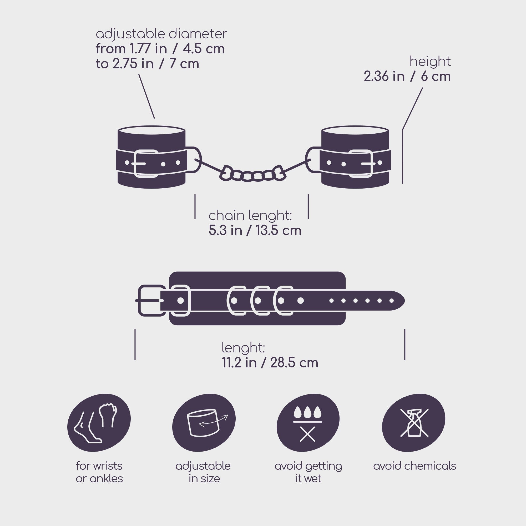 CRUSHIOUS | Bondage Love – Faux Leather Handcuffs
