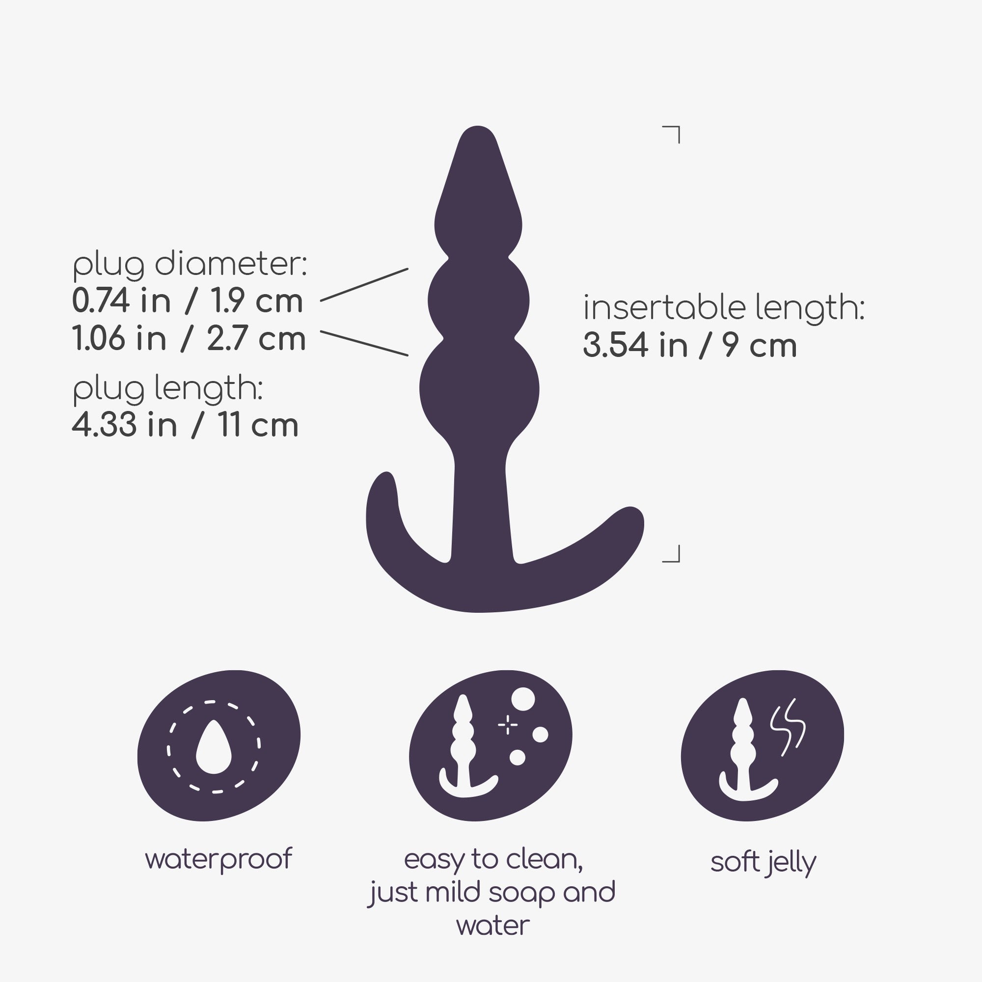 CRUSHIOUS | The Plunger – Discreet Flexible Anal Plug 9 cm