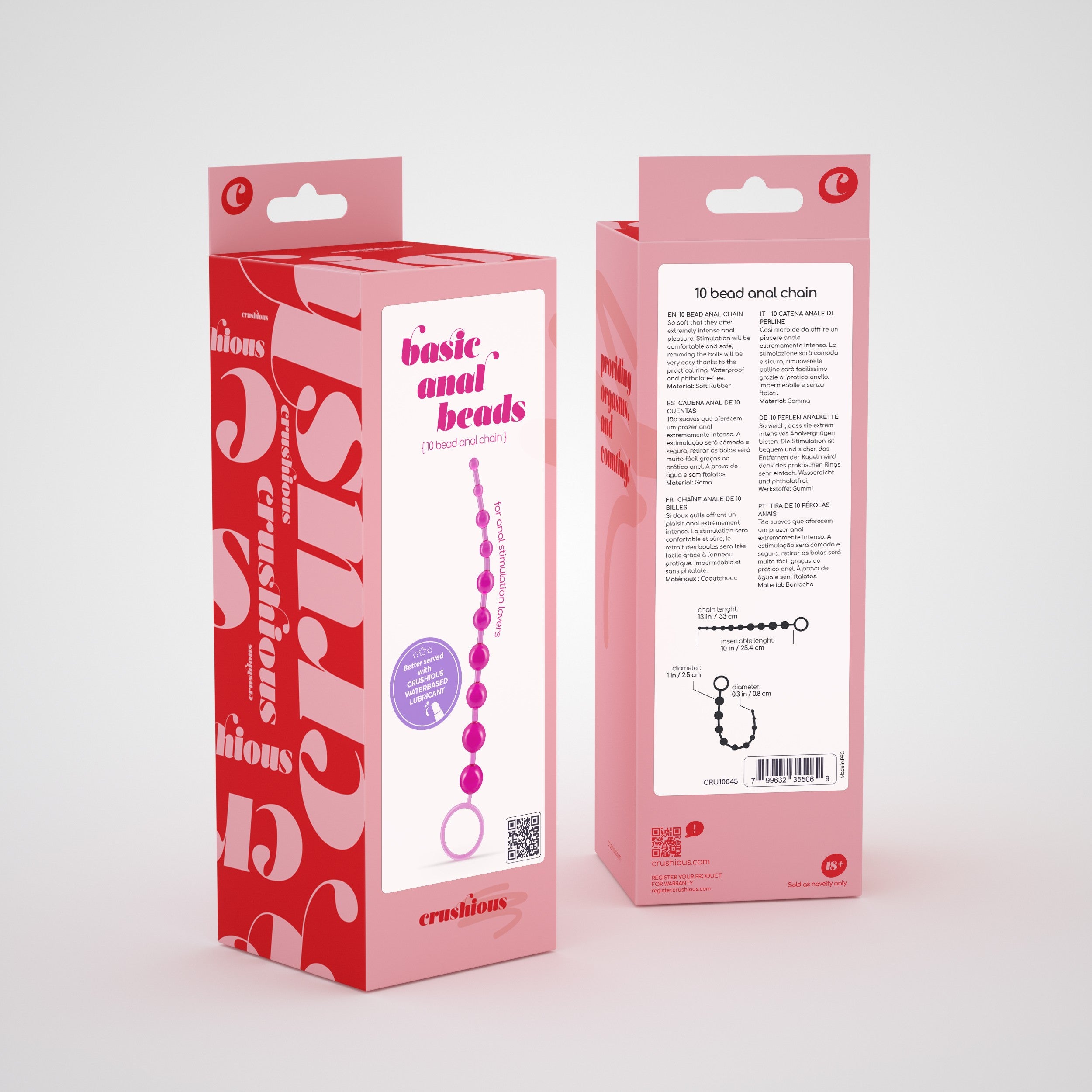 CRUSHIOUS | Anal Bead Chain – 10 Graduated Silicone Beads