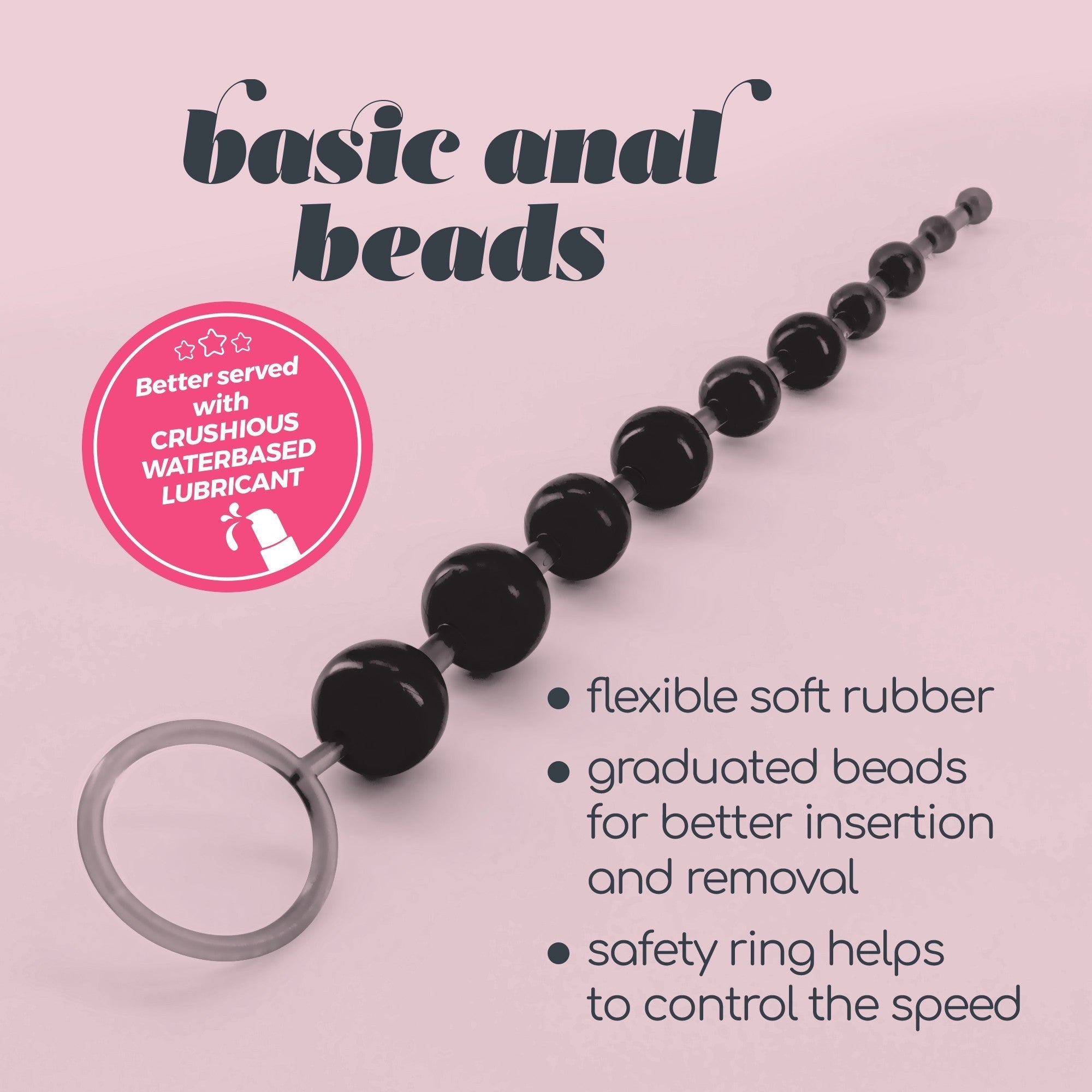 CRUSHIOUS | Anal Bead Chain – 10 Graduated Silicone Beads