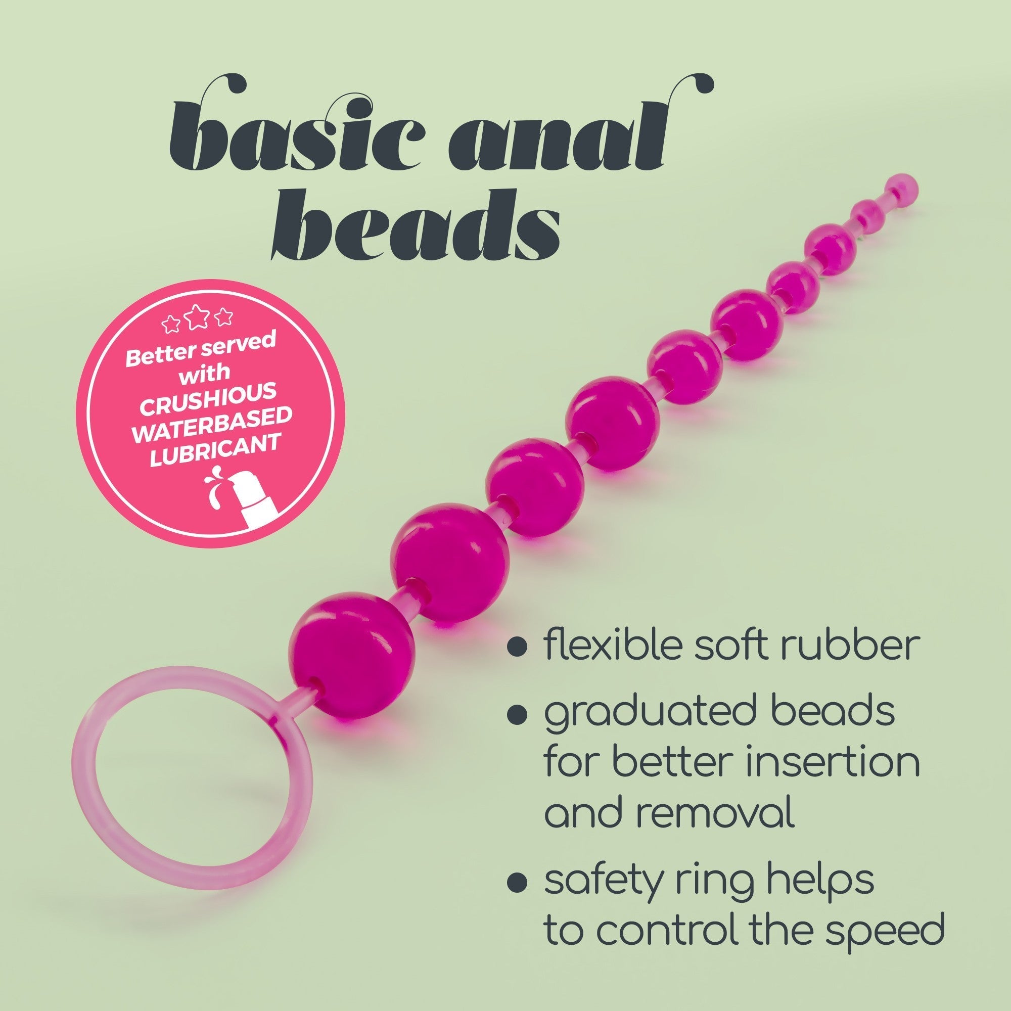 CRUSHIOUS | Anal Bead Chain – 10 Graduated Silicone Beads