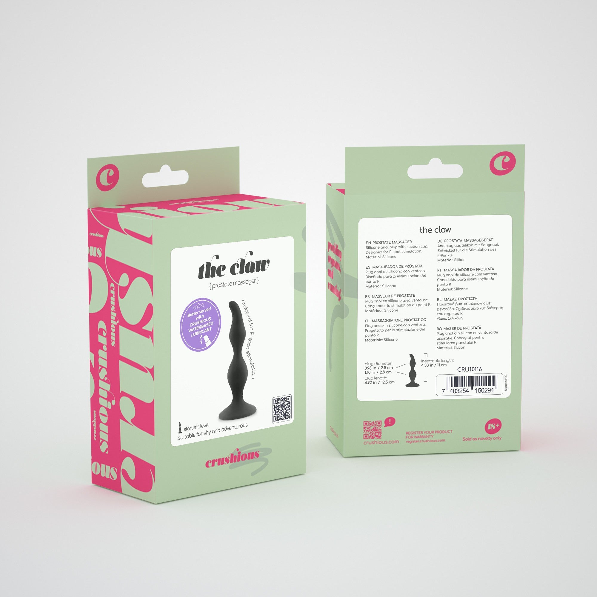 CRUSHIOUS | The Claw – Silicone Prostate Massager with Suction Base