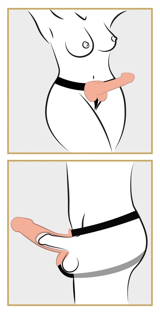 STRAP-ON HUECO CON TESTICULOS 9" FETISH FANTASY SERIES BLANCO