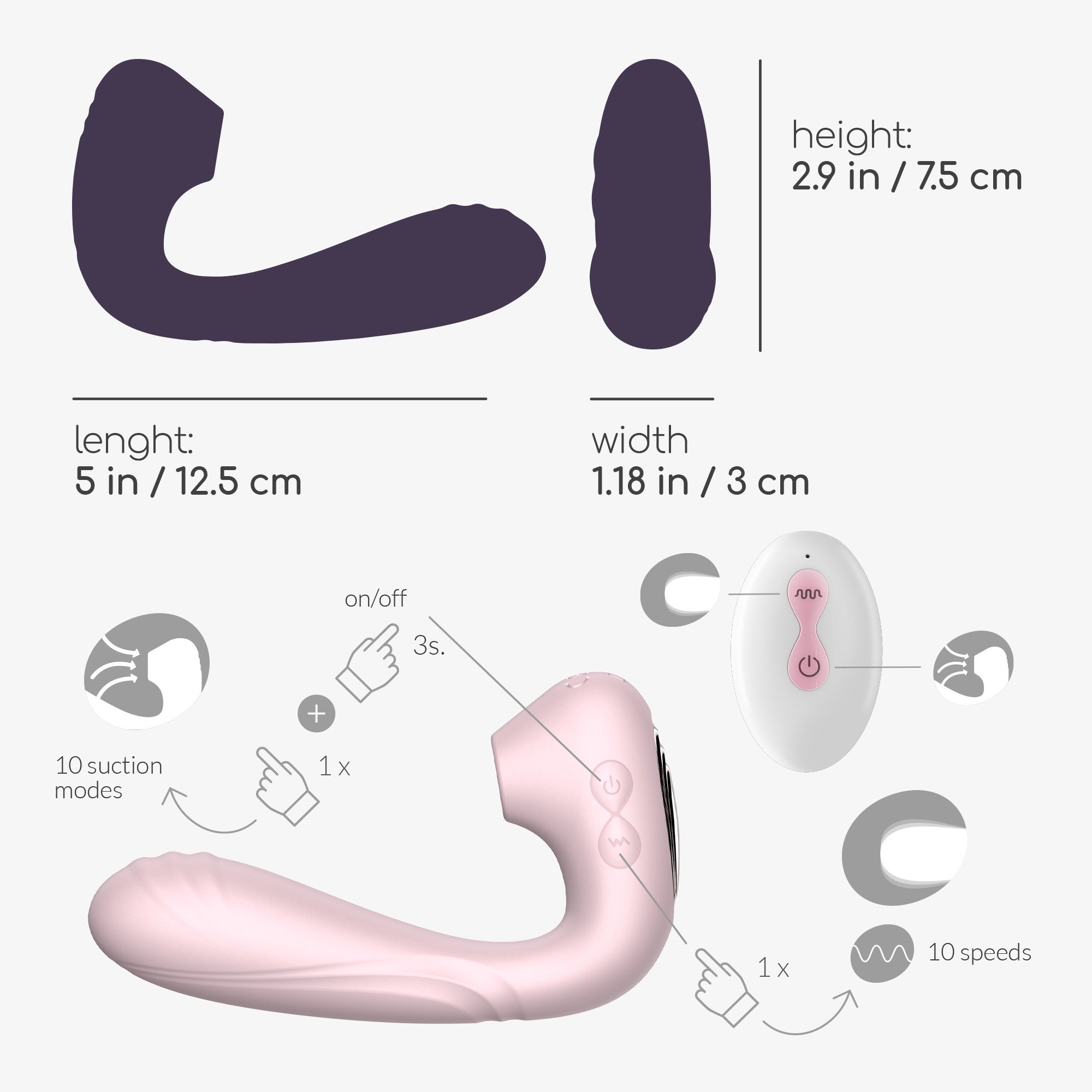 CRUSHIOUS | Pookie – Remote Control Vibrator & Clitoral Stimulator 12.5 cm