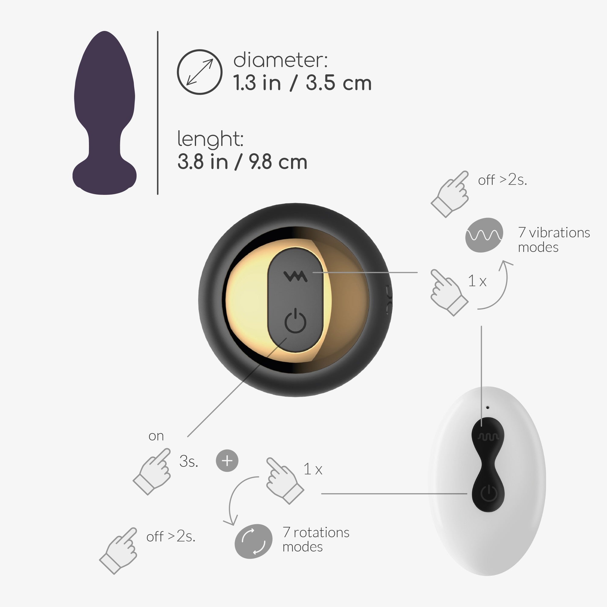 CRUSHIOUS | Twister – Rotating Vibrating Anal Plug with Remote