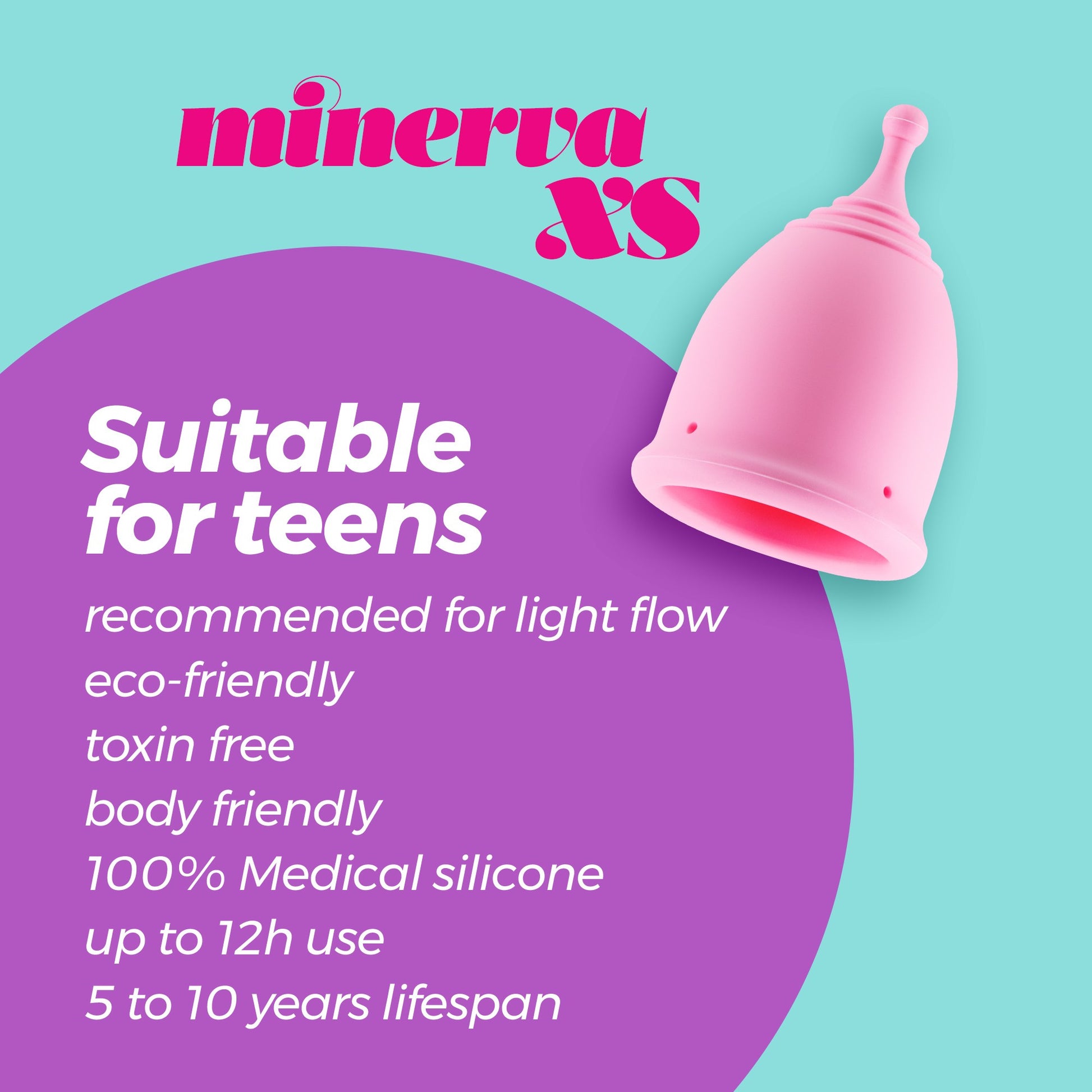 Crushious Minerva XS menstruaalanum koos kotikesega