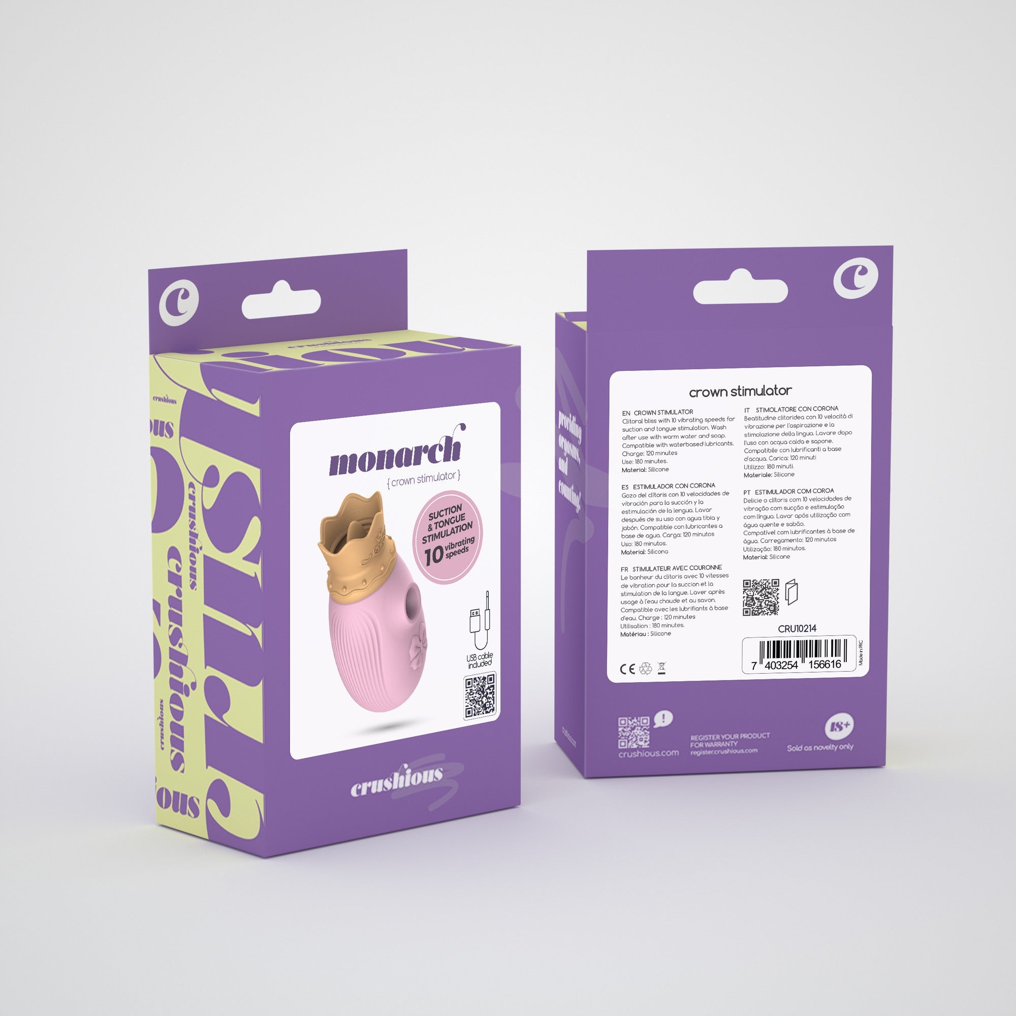 CRUSHIOUS | Monarch – Clitoral Suction & Tongue Stimulator 8.5 cm