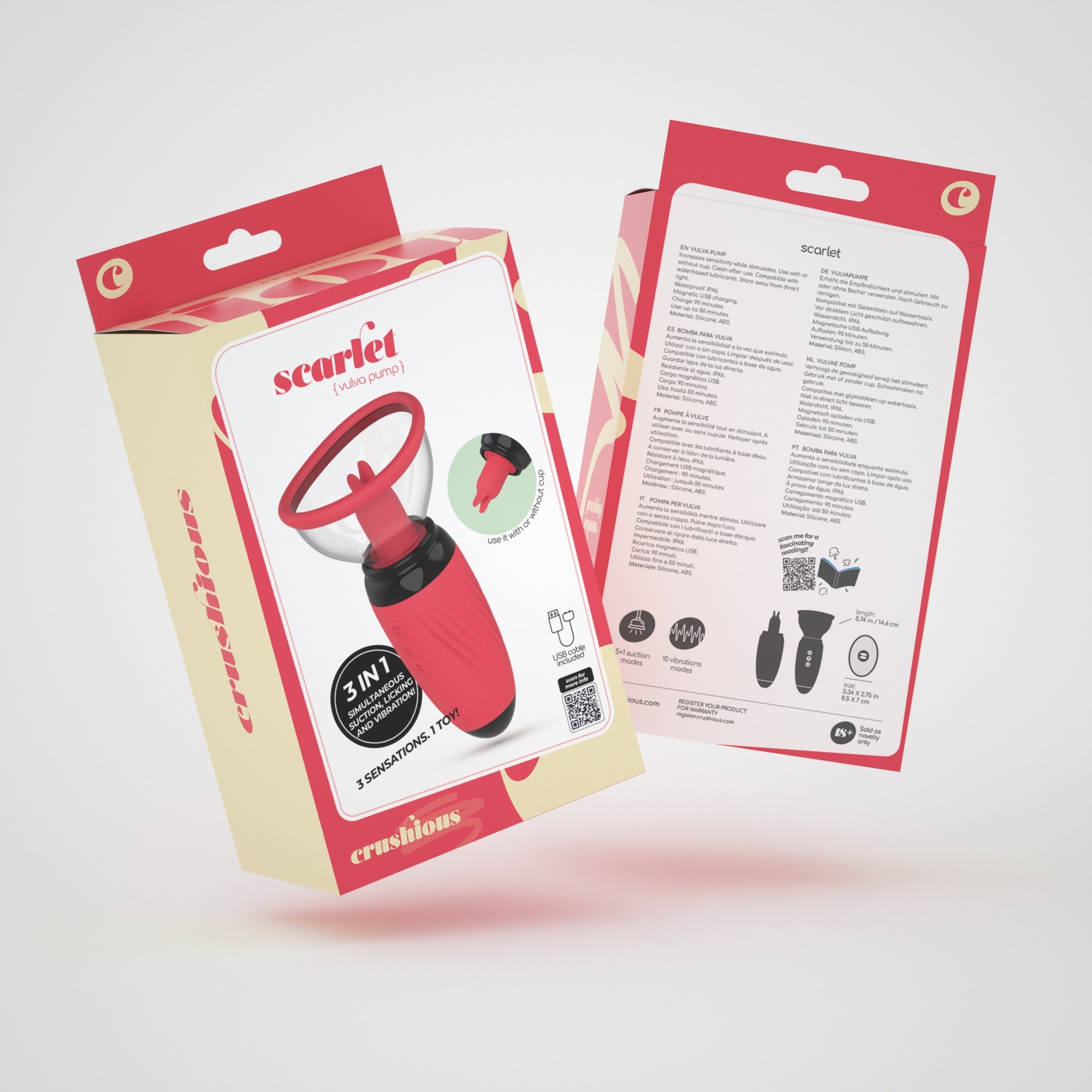 CRUSHIOUS | Scarlet – Rechargeable Clitoral & Nipple Stimulator
