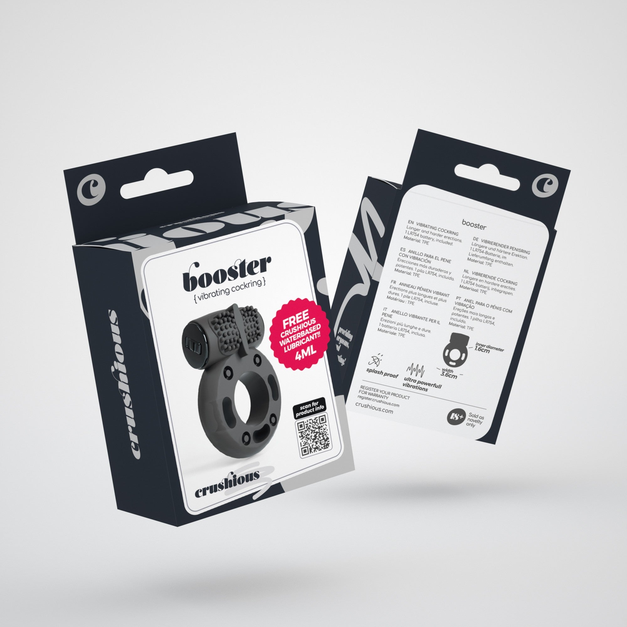 CRUSHIOUS | Booster – Vibrating Cock Ring & Lubricant