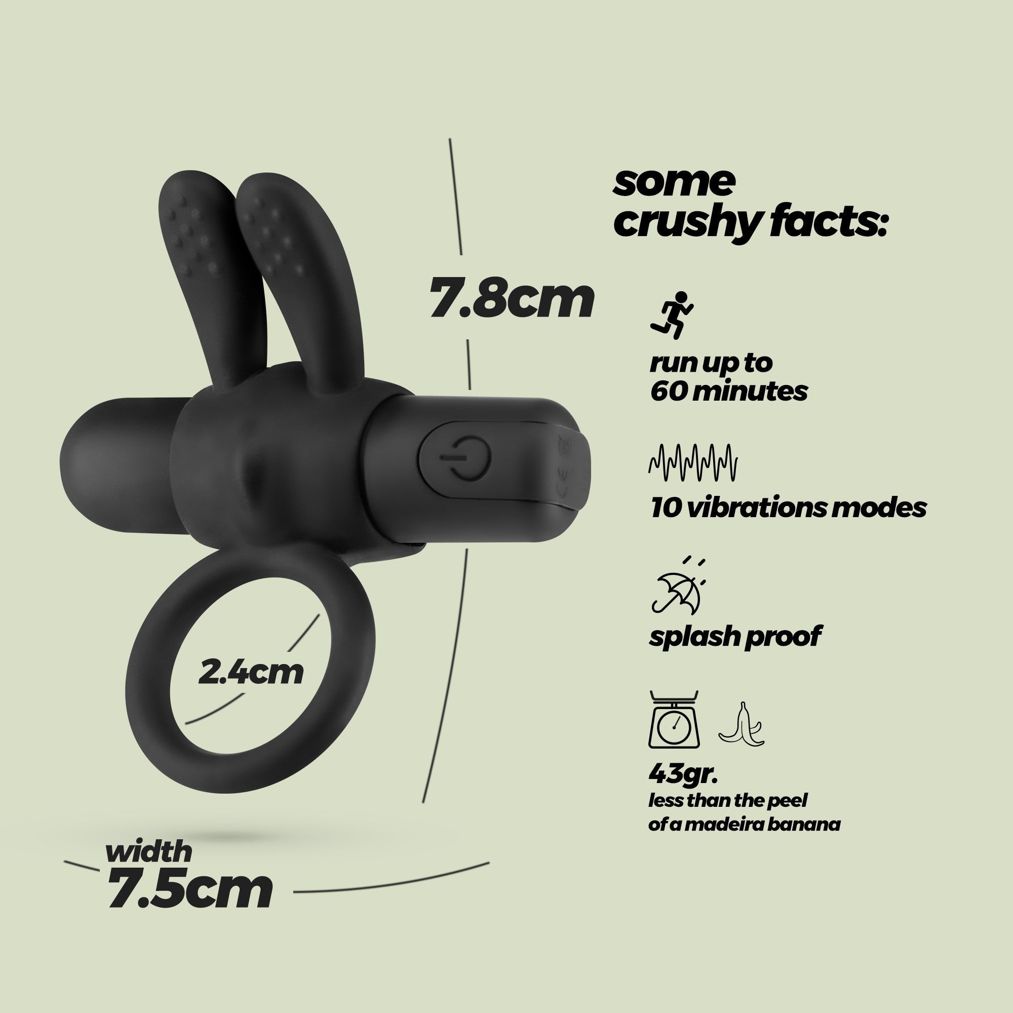 CRUSHIOUS | Wonka – Rechargeable Vibrating Cock Ring 10 Modes