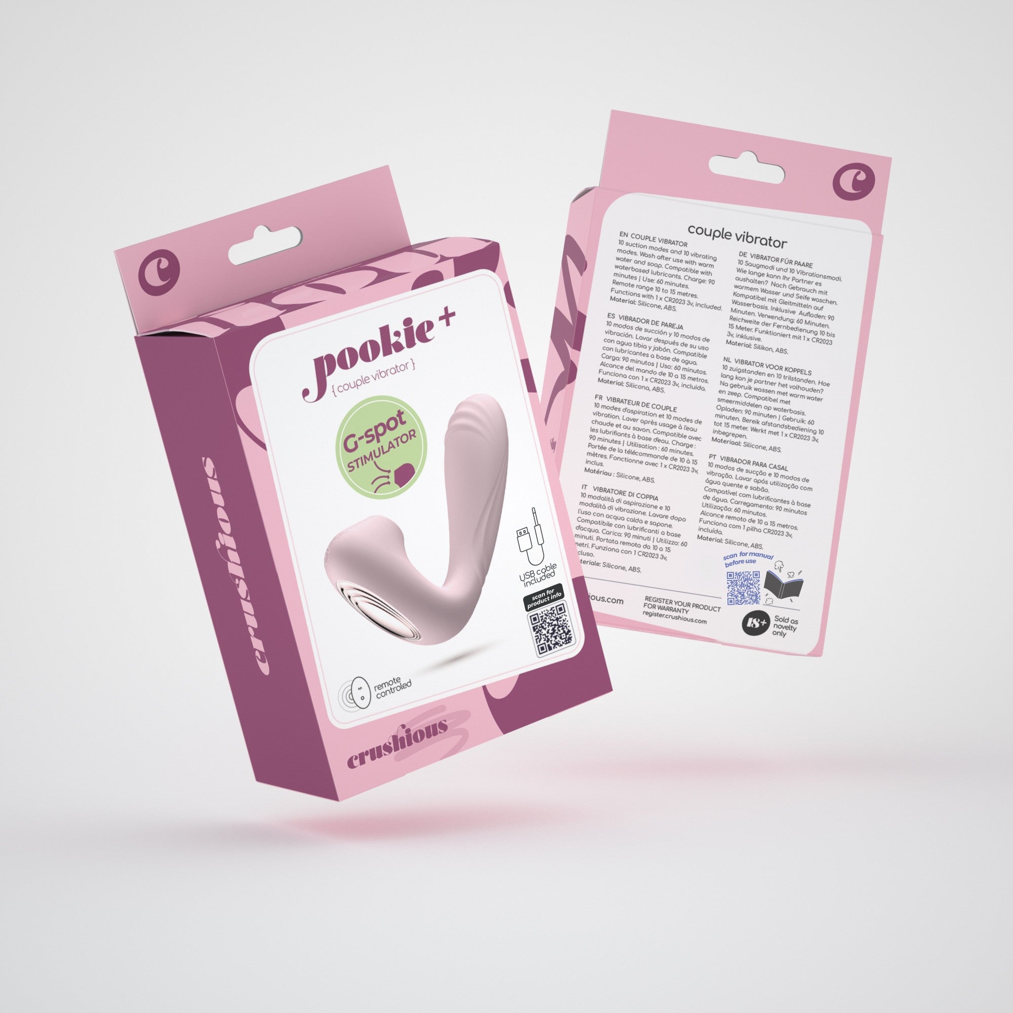 CRUSHIOUS | Pookie – Remote Control Vibrator & Clitoral Stimulator 12.5 cm