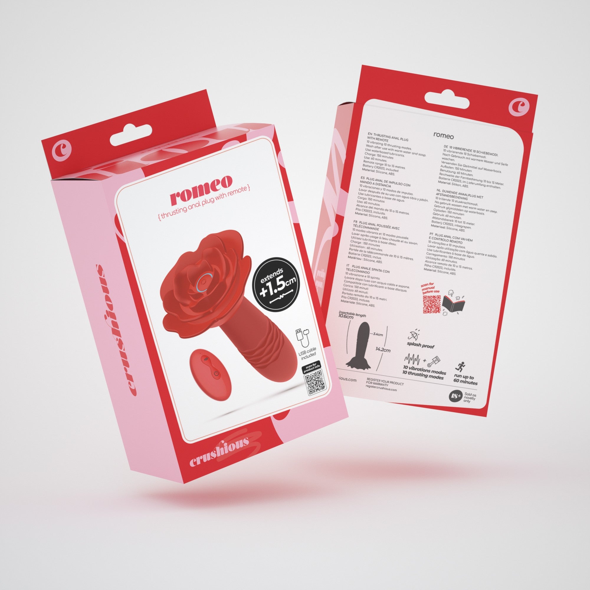 CRUSHIOUS | Romeo – Vibrating Thrusting Anal Plug with Remote