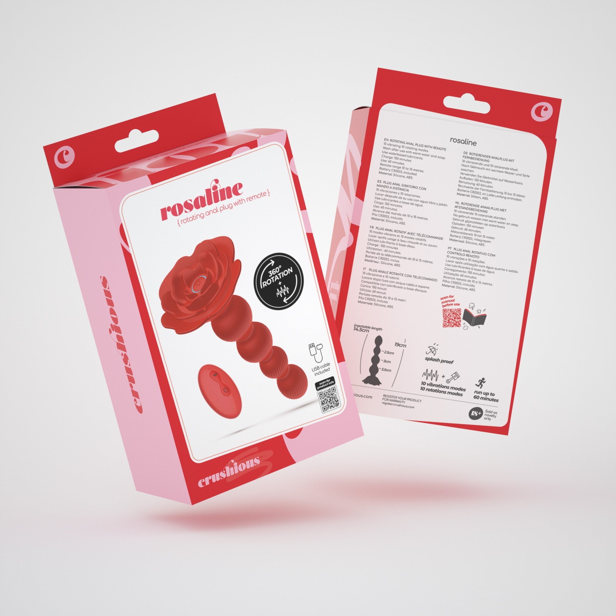 CRUSHIOUS | Rosaline – Rotating Vibrating Anal Plug with Remote