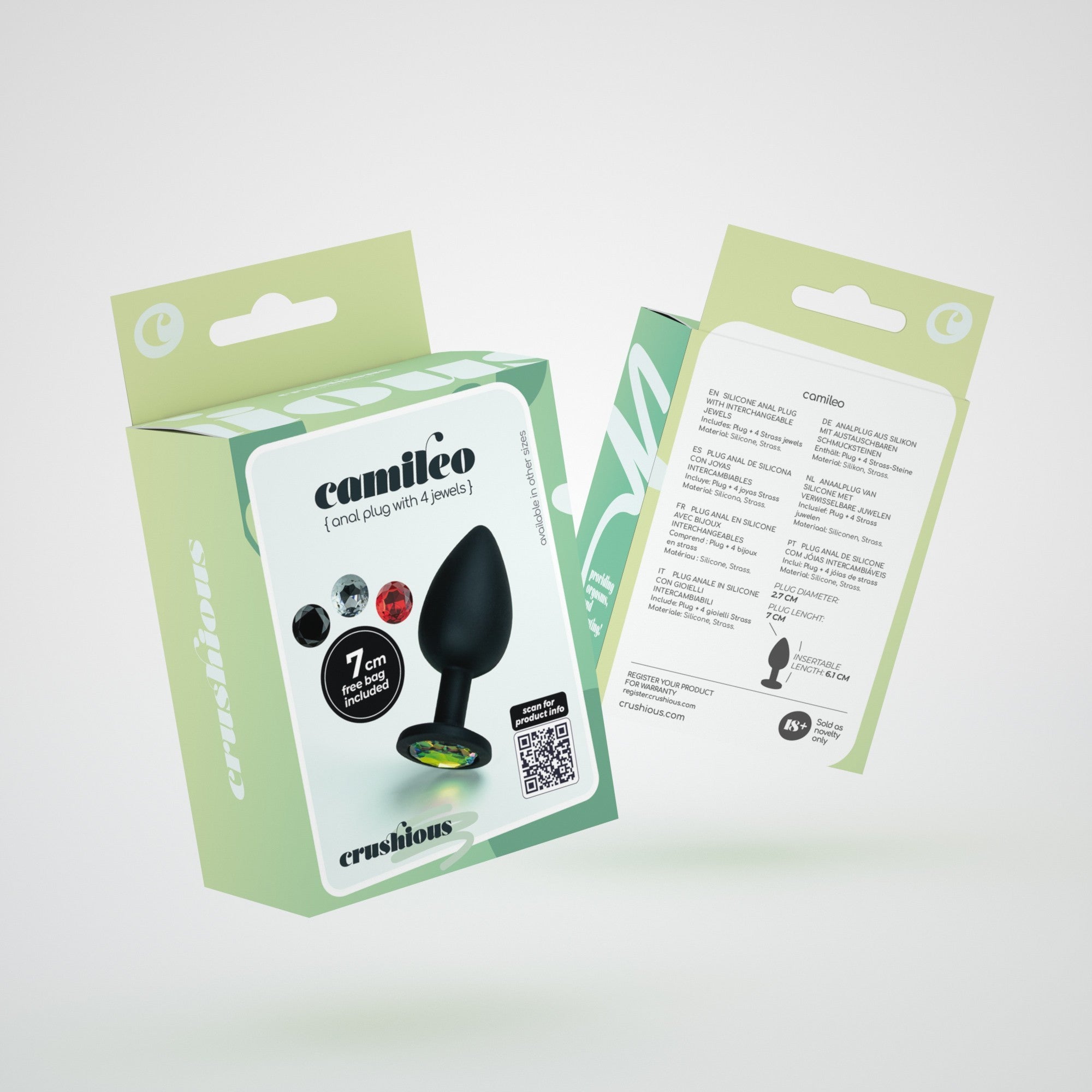 CRUSHIOUS | Camileo – Anal Plug with 4 Interchangeable Jewels – Small