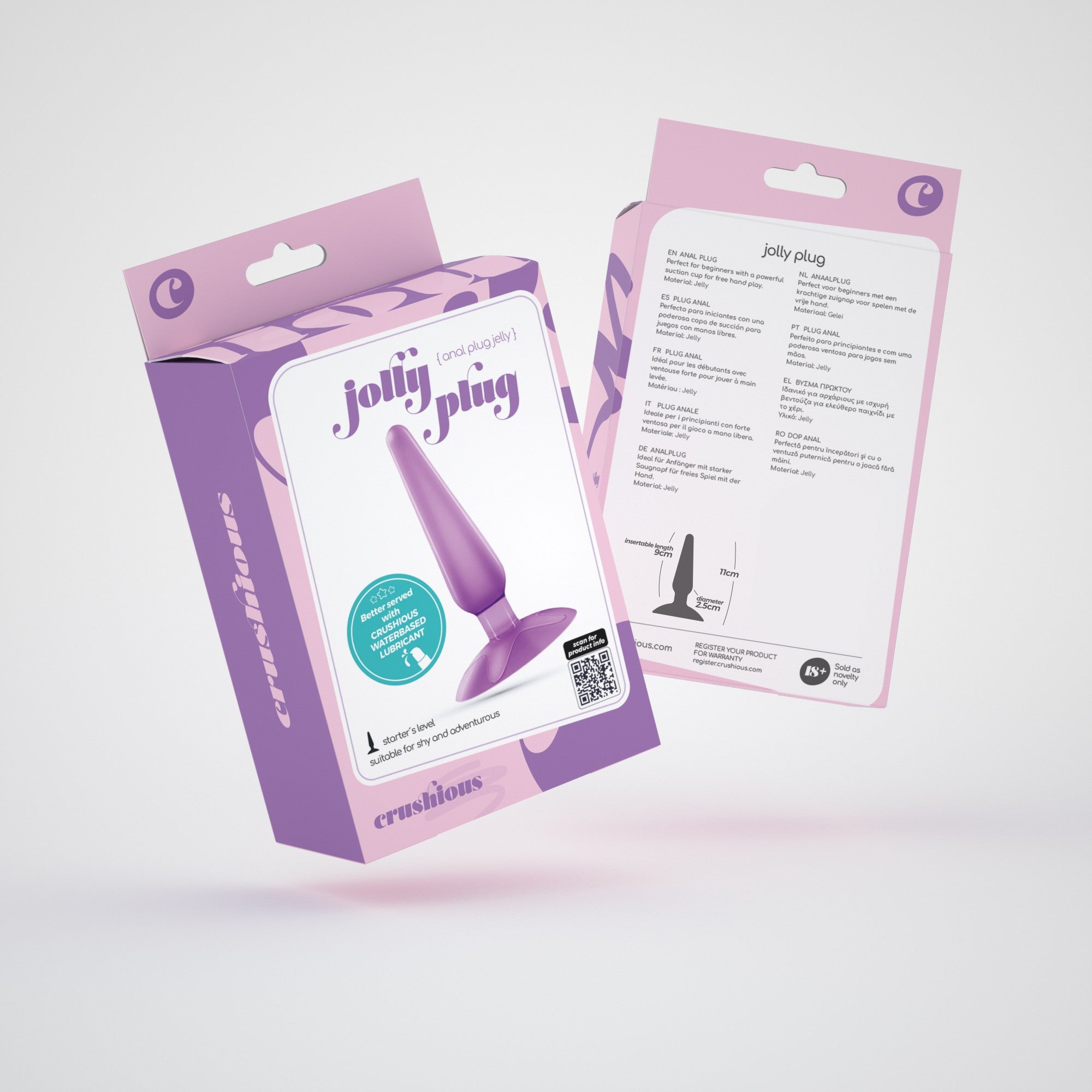 CRUSHIOUS | Jolly – Pyramid Anal Plug with Suction Base 9 cm
