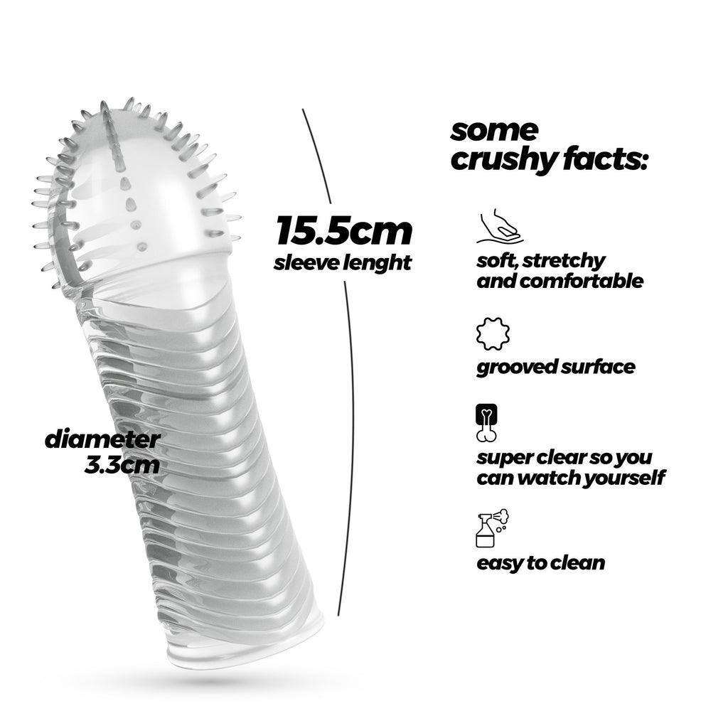 Ribbed läbipaistev peeniseümbris + libesti  Crushious 