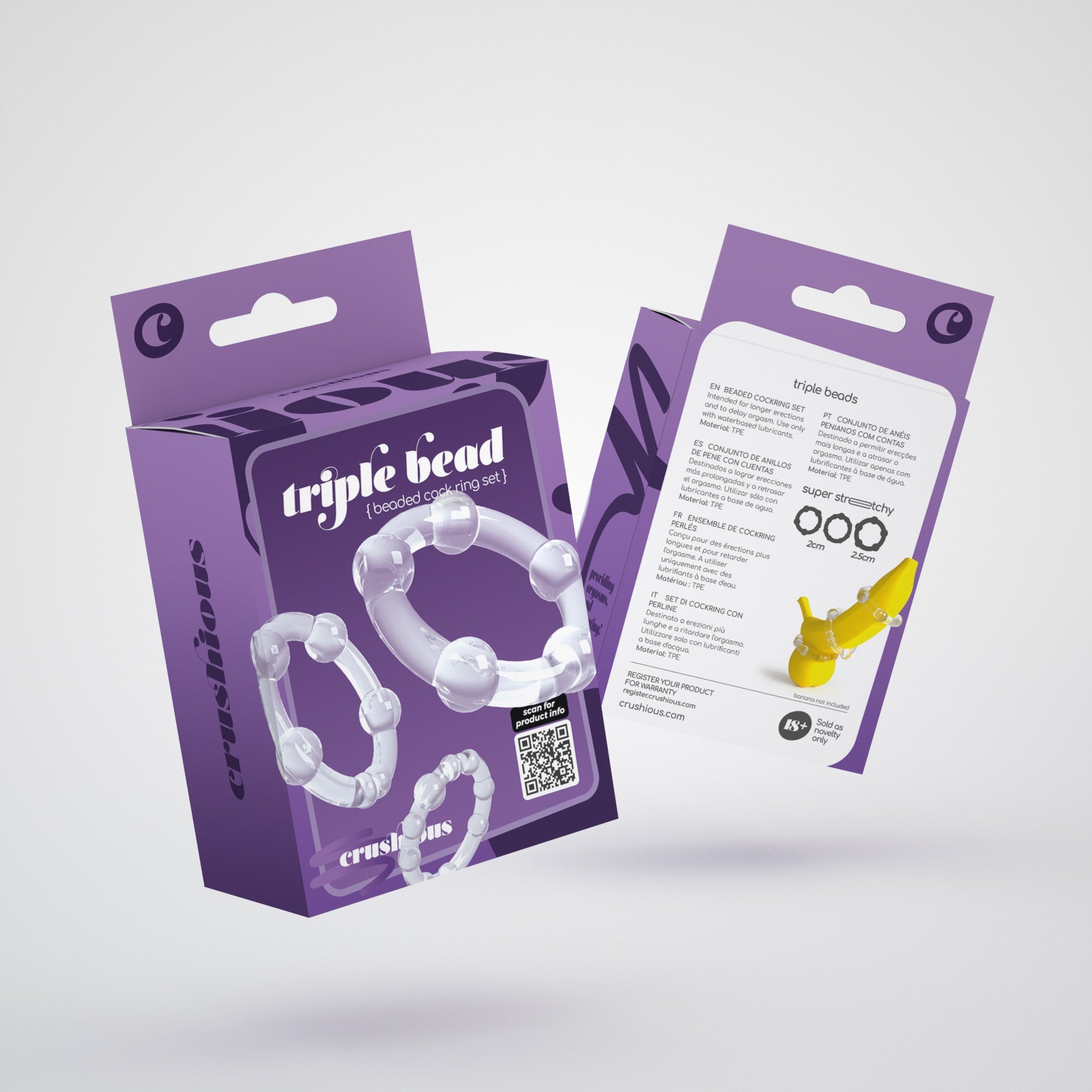 CRUSHIOUS | Triple Bead Cock Ring Set – 3 Sizes