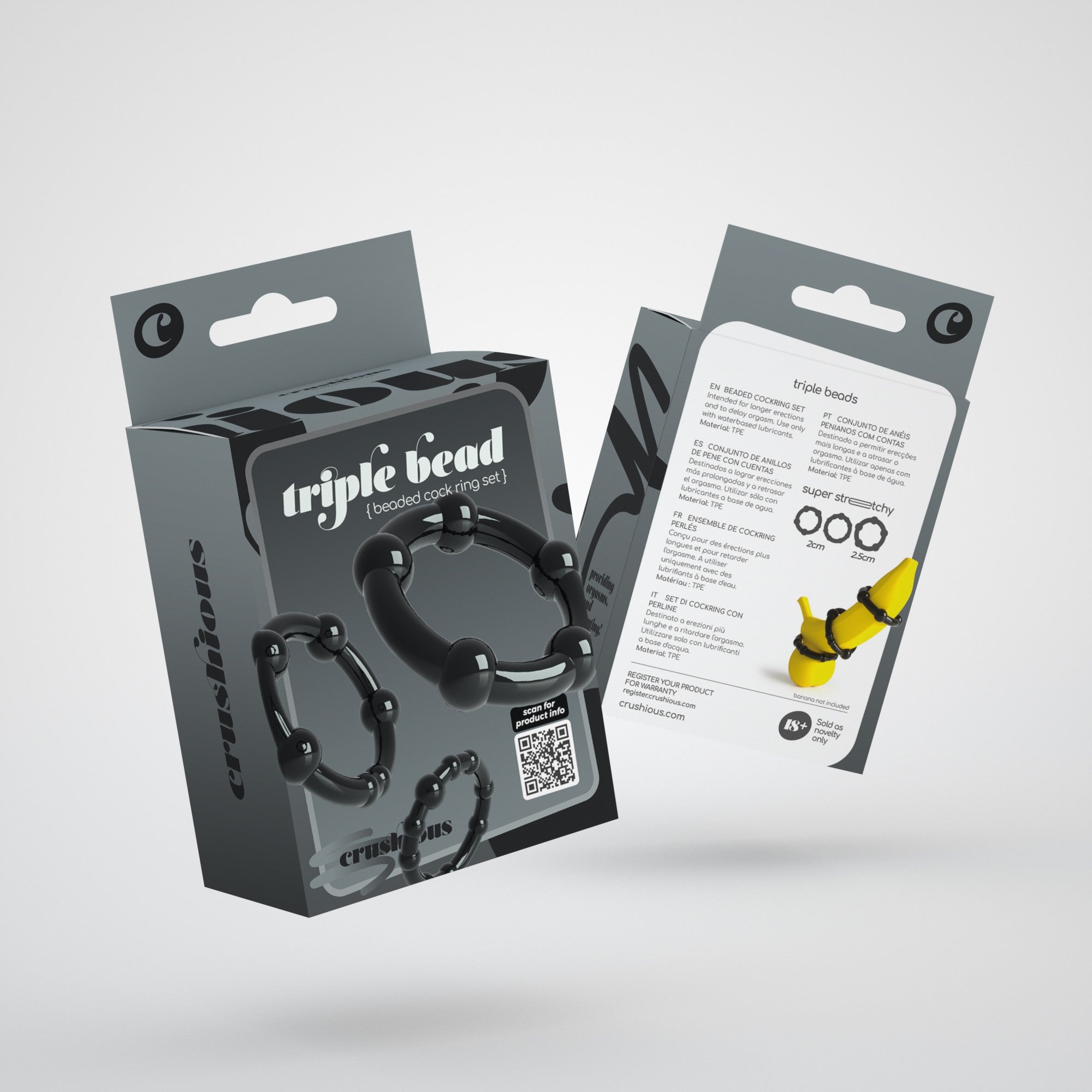 CRUSHIOUS | Triple Bead Cock Ring Set – 3 Sizes