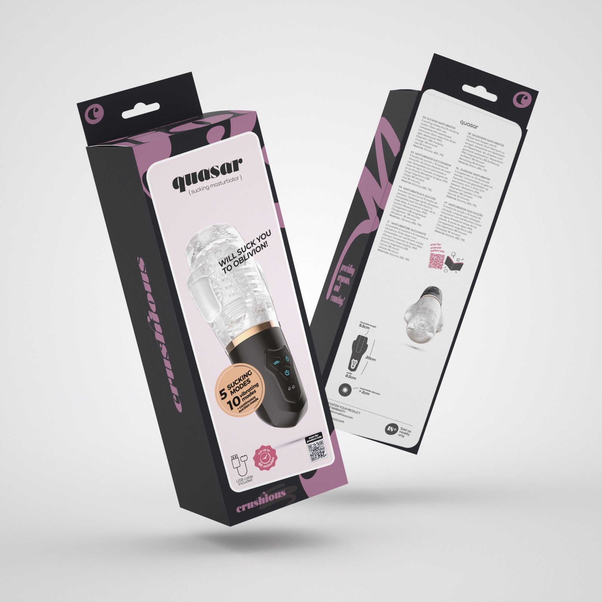 CRUSHIOUS | Quasar – Rechargeable Masturbator with Suction