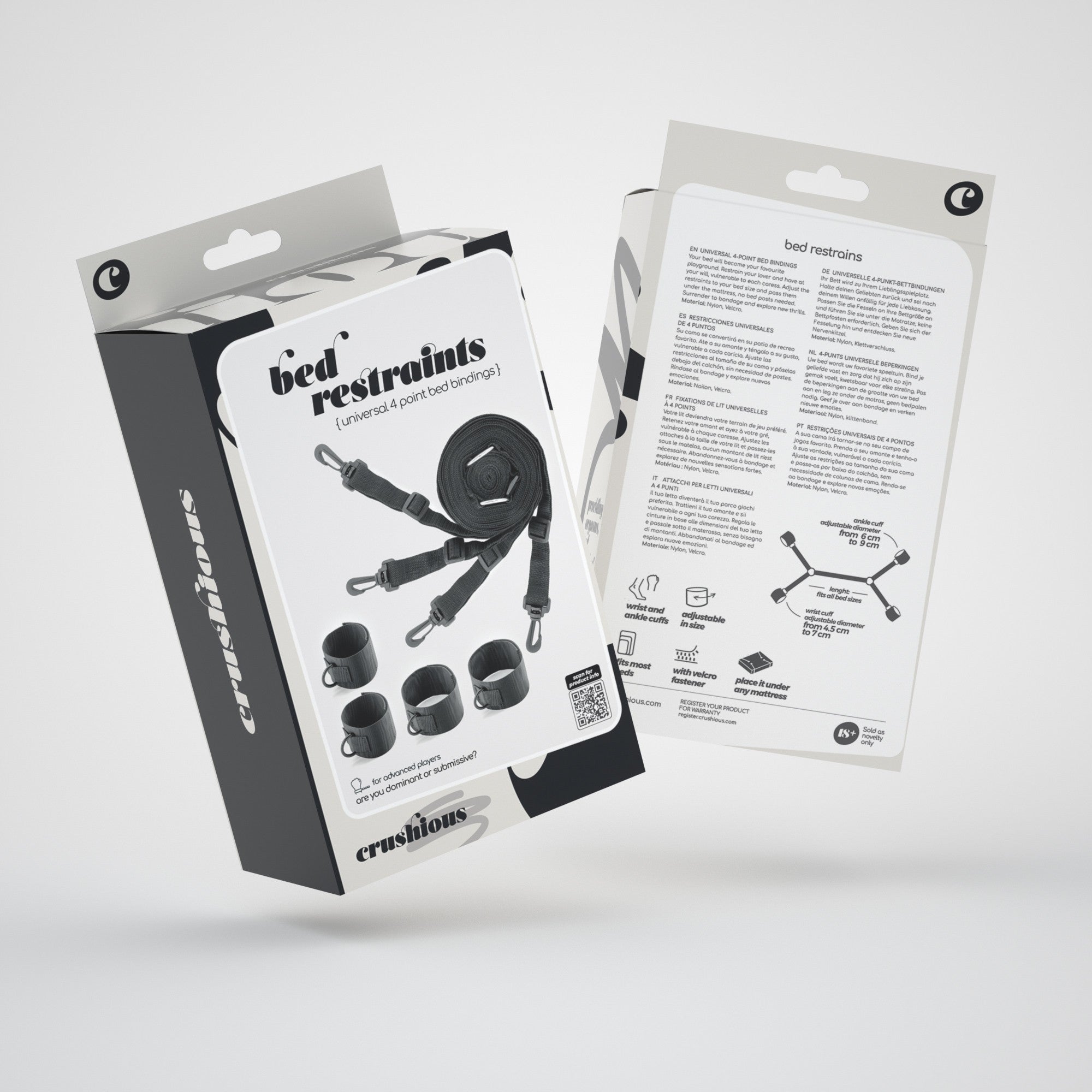 CRUSHIOUS | Bed Restraint Kit – Universal BDSM Bondage Set