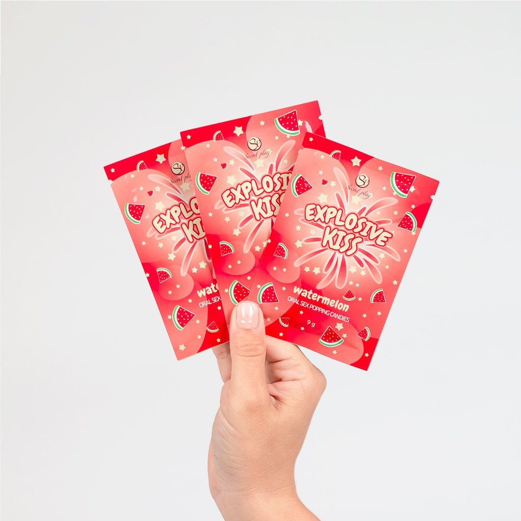 Secret Play | Popping Candies suuseksiin – 3 makua (Mansikka / Vesimeloni / Minttu) – 9 g