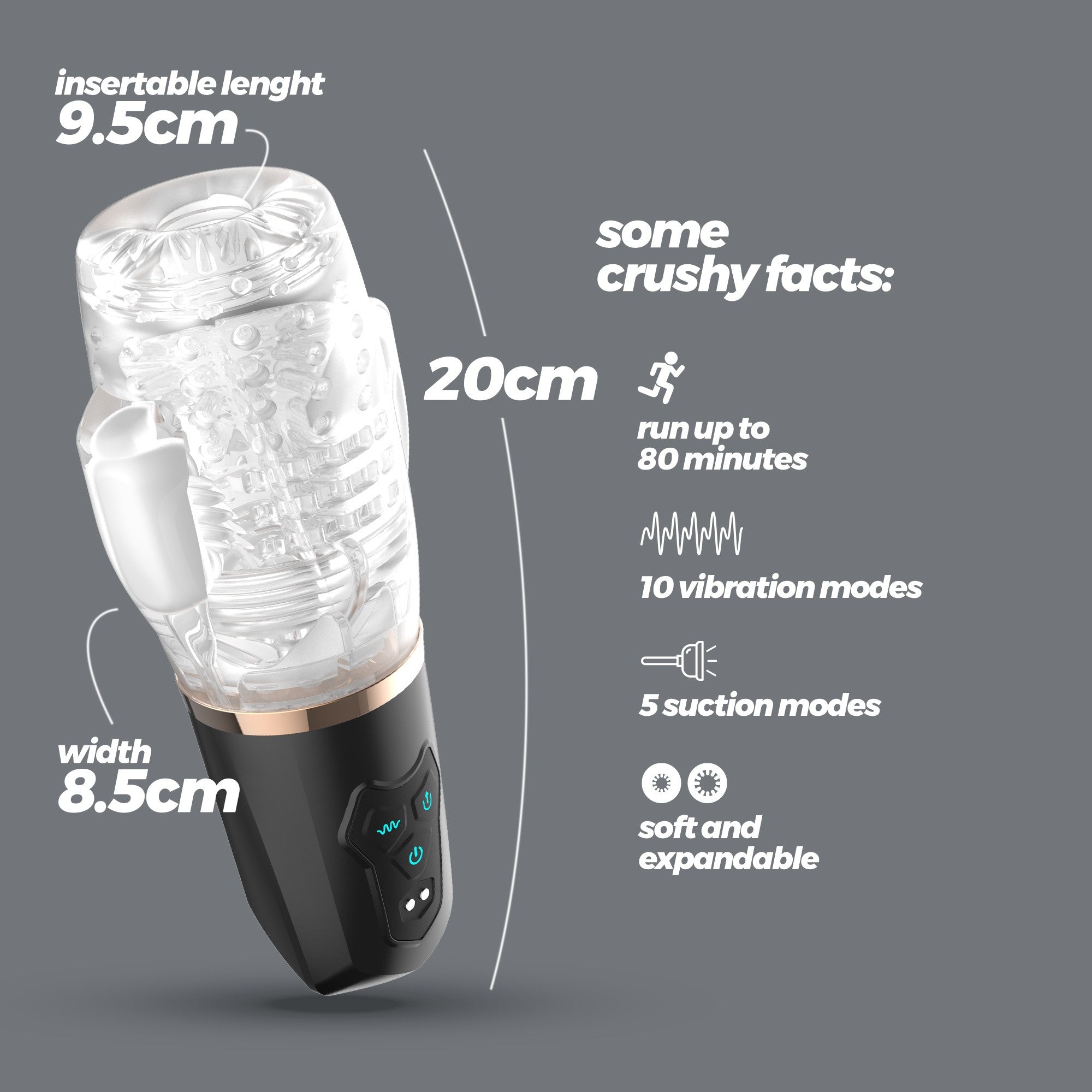 CRUSHIOUS | Quasar – Rechargeable Masturbator with Suction