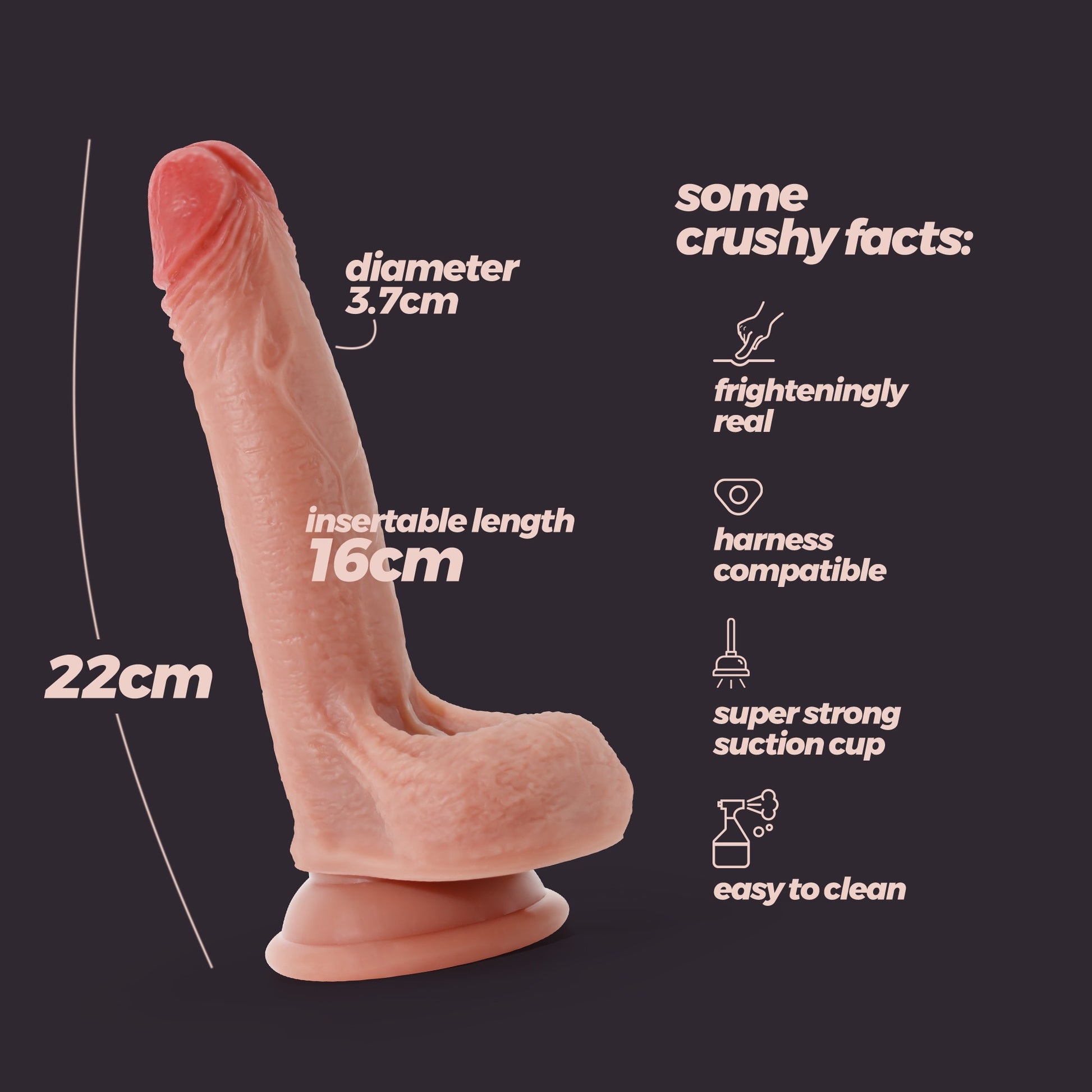 Inviktus Flesh ülirealistlik silikoonist dildo Crushious