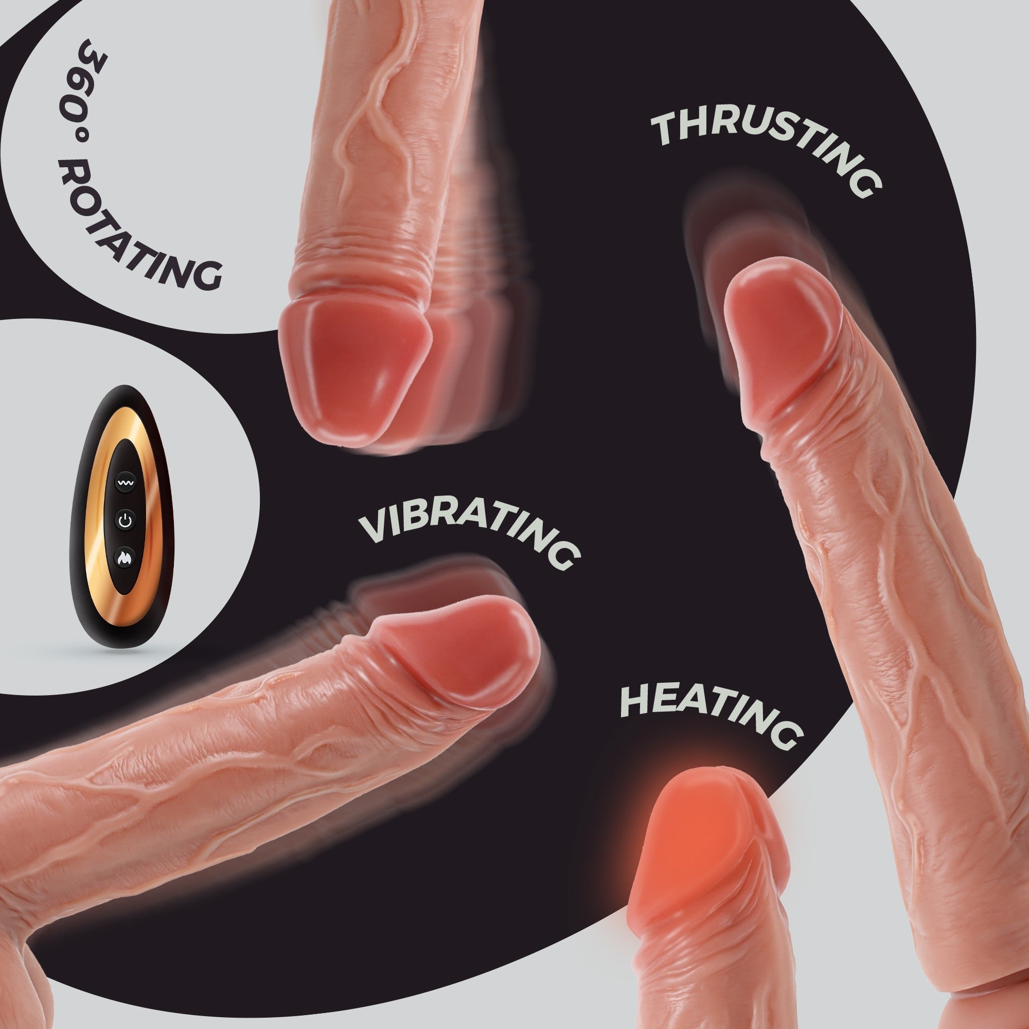 CRUSHIOUS | Inviktus Vibe 9 – Ultra-Realistic Heating Vibrator with Remote 23 cm