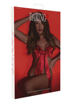 Daring Intimates | Red Temptation – Unwrap Me Satin Bow Bodysuit