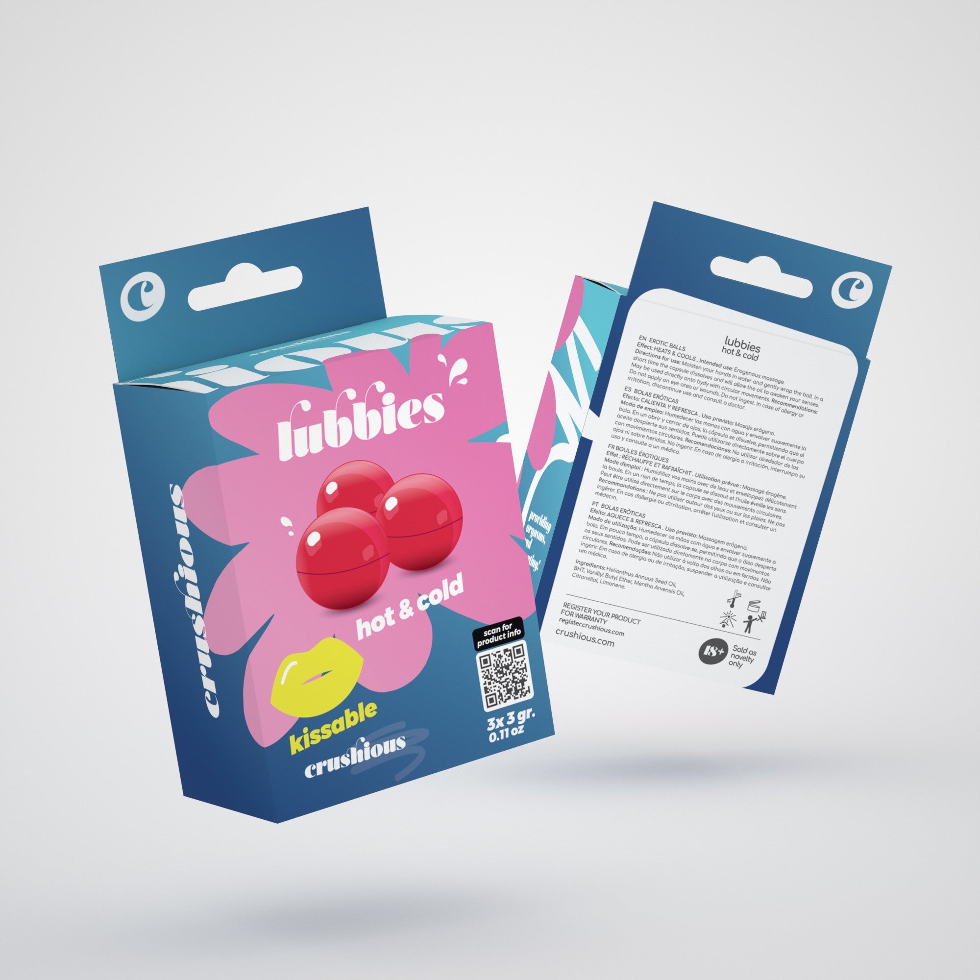 CRUSHIOUS | Lubbies – Hot & Cold Massage Oil Balls 3 × 3 g