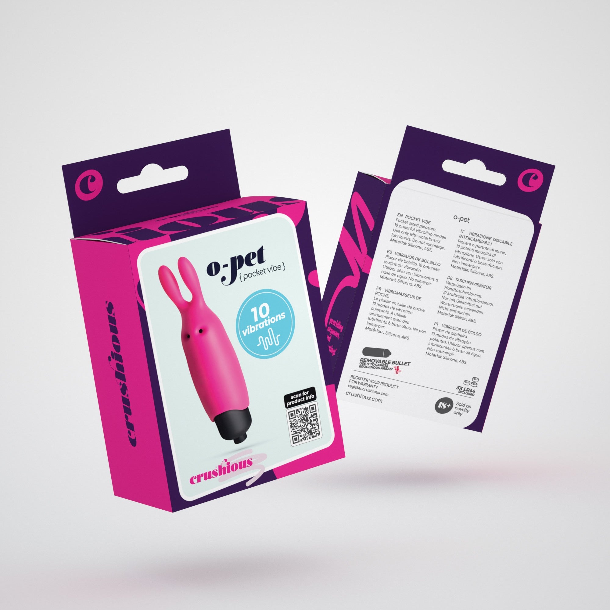 CRUSHIOUS | O-Pet Rabbit – Mini Vibrator 10 Vibration Modes 9.2 cm