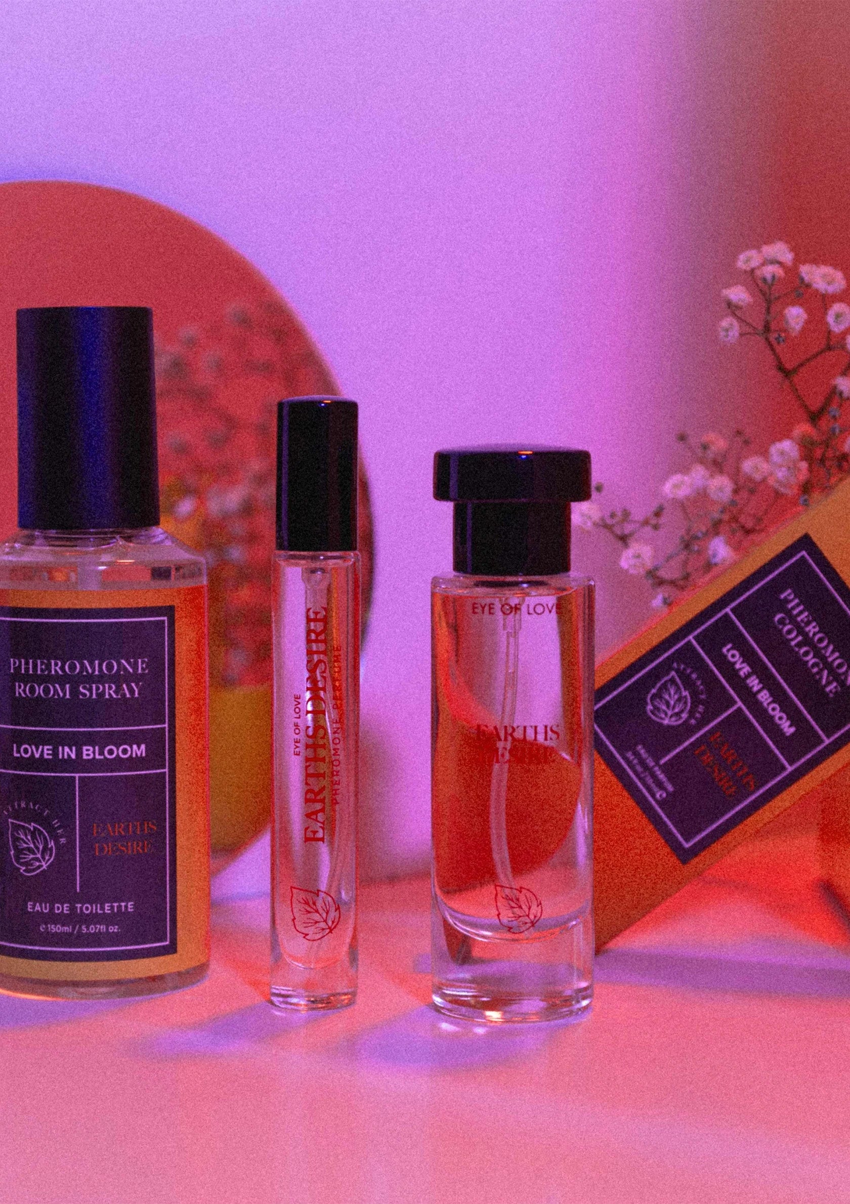 Eye of Love | Bloom – Feromonihajuvesi Attract Her – 10 ml & 30 ml (Earth’s Desire & Blue Ember)