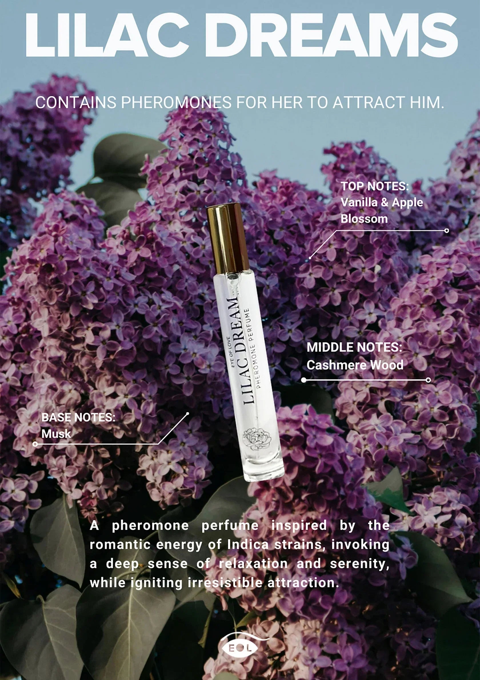 EYE OF LOVE | Bloom Pheromone Perfume Attract Him – Lilac Dream – 10 ml / 30 ml