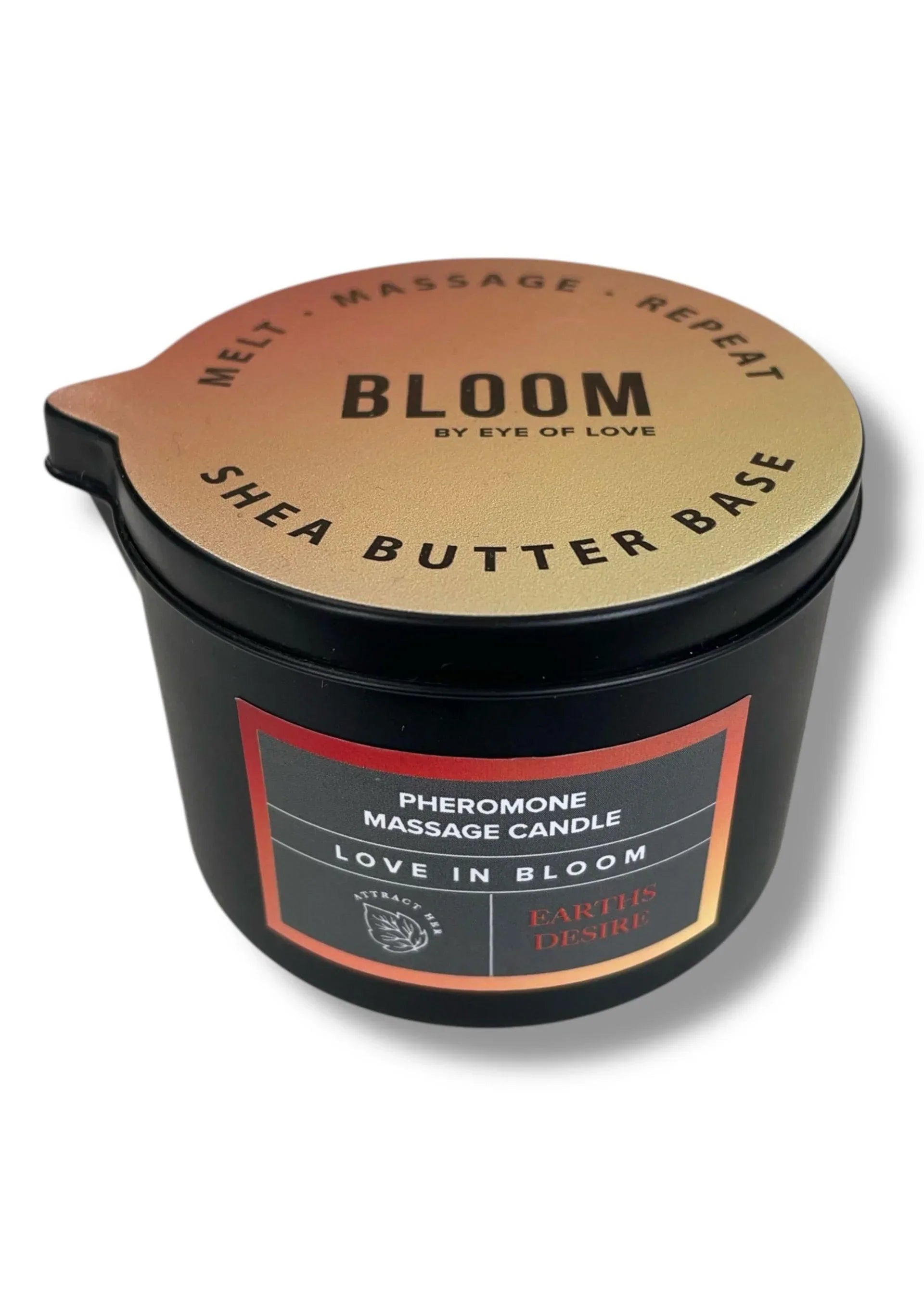 EYE OF LOVE | Bloom – Pheromone Massage Candle Attract Her – Earth's Desire – 150 ml