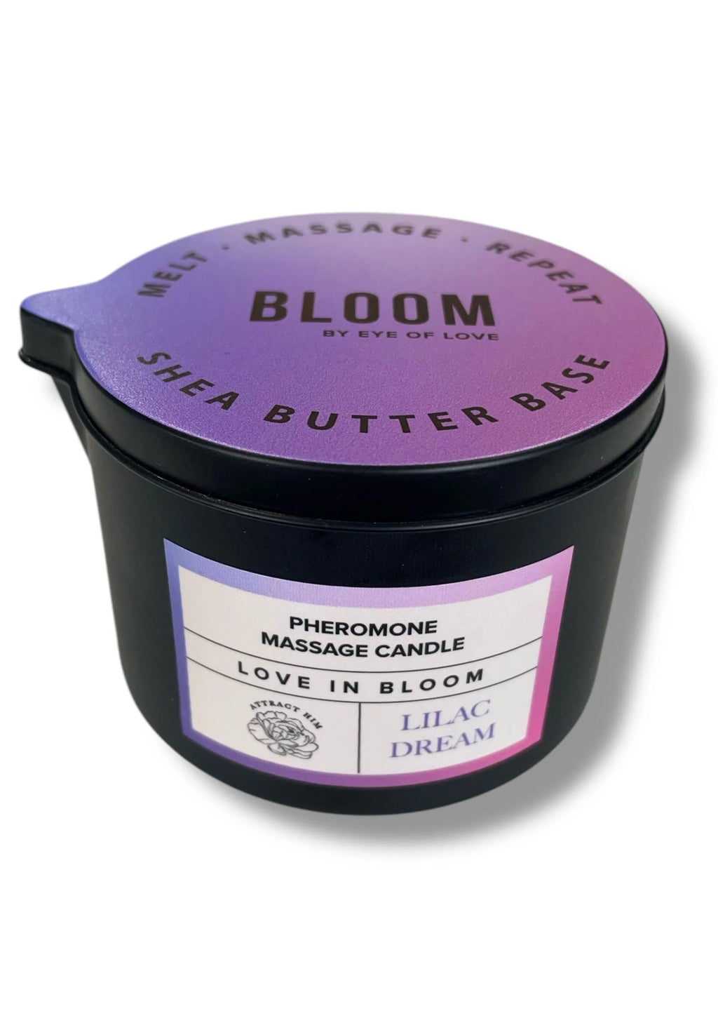 Eye of Love – Feromonihierontakynttilät Attract Him – 150 ml (Lilac Dream & Sunny Daze)