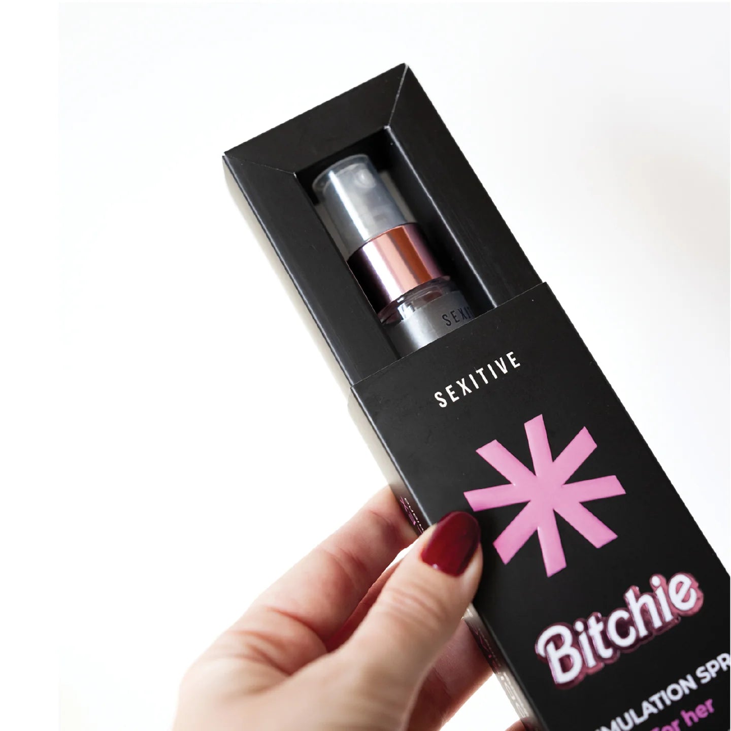 SEXITIVE | Bitchie – Moniorgasmiseen stimulointiin tarkoitettu liukuvoidesuihke L-arginiinilla ja maitohapolla – 20 ml