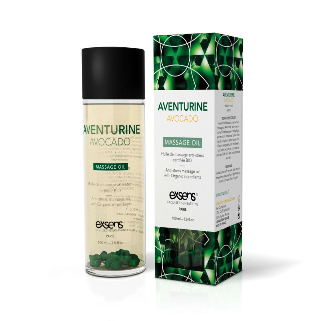 EXSENS | Aventurine & Avocado – Органическое масло для тела и массажа с кусочками авантюрина – 100 мл