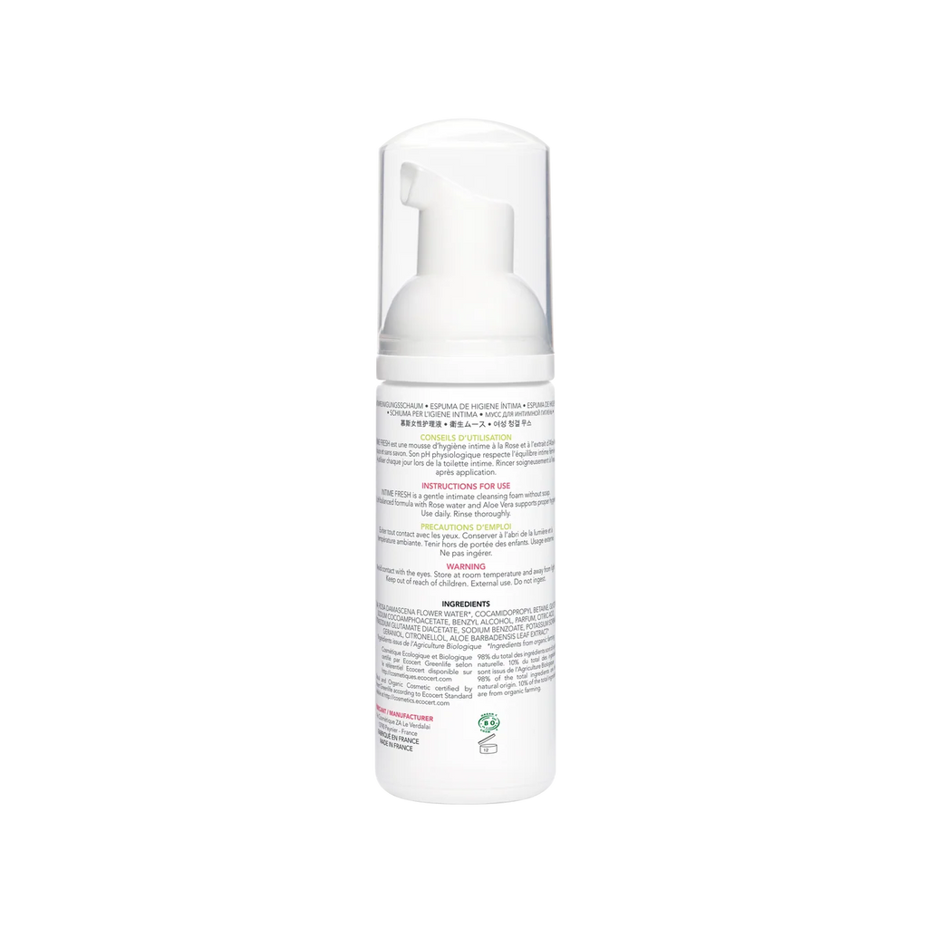 EXSENS | Intime Fresh – Intimate Cleansing Foam with Organic Rose Water & Aloe Vera – 150 ml
