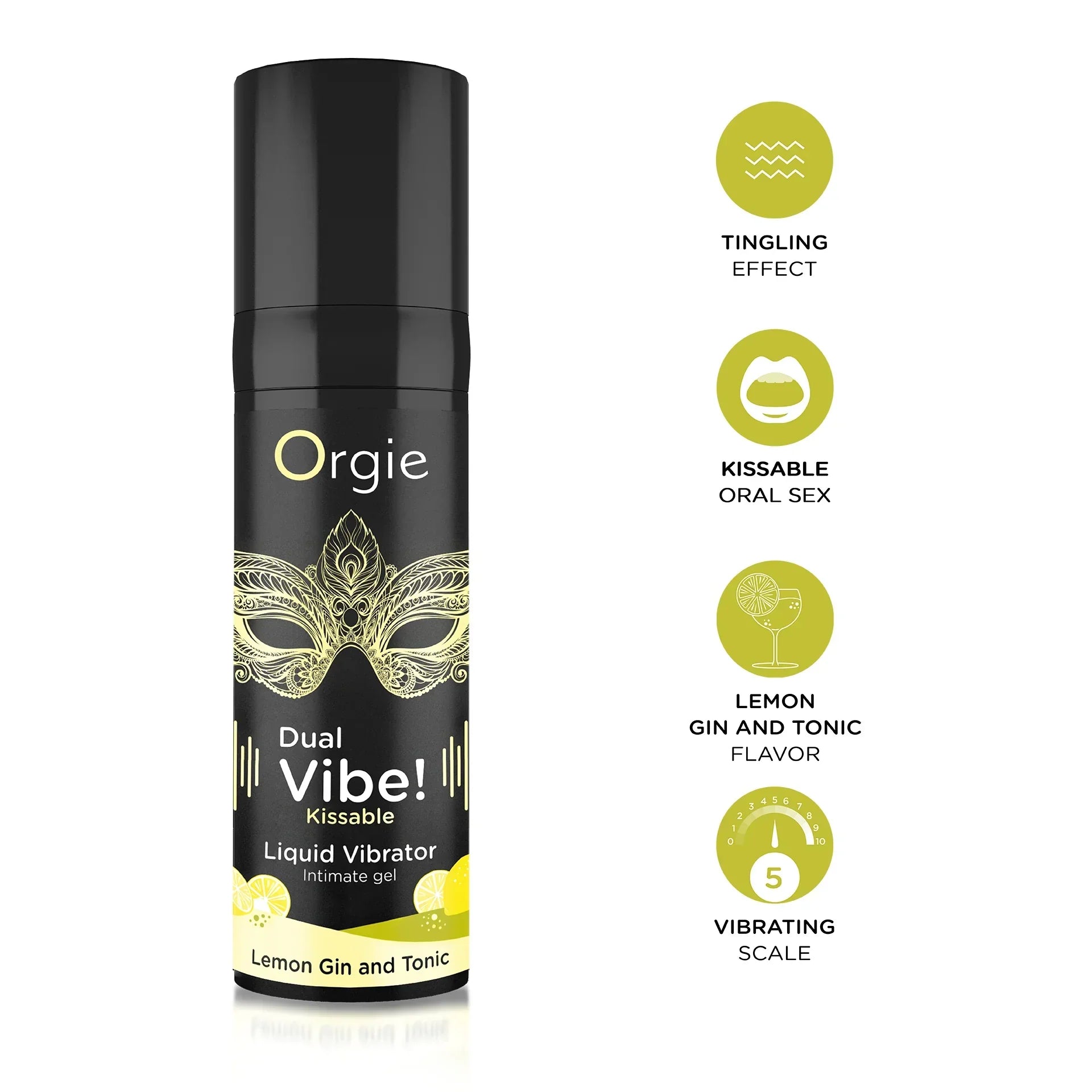 ORGIE | Dual Vibe! Gin & Tonic Lemon Kissable Vibrator Gel – Level 5