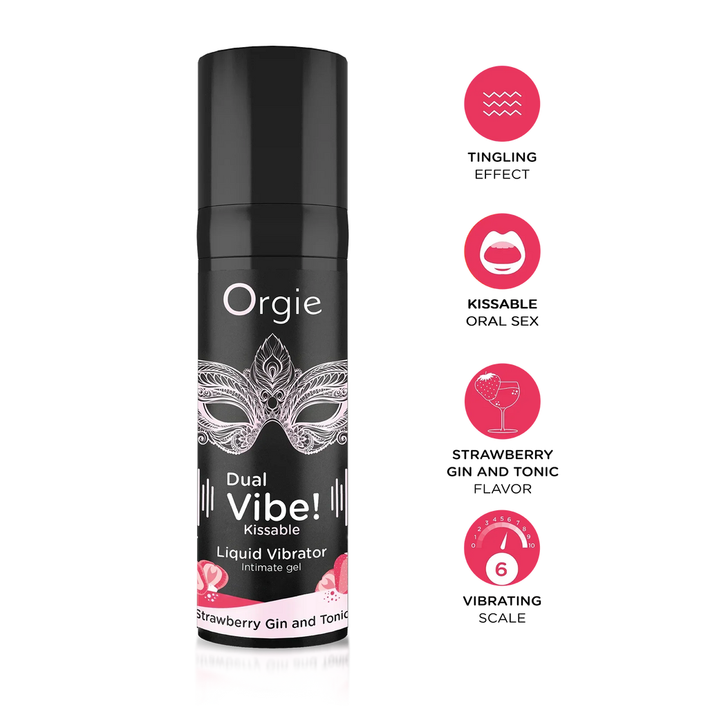 ORGIE | Dual Vibe! Gin & Tonic Strawberry Kissable Vibrator Gel – Level 6